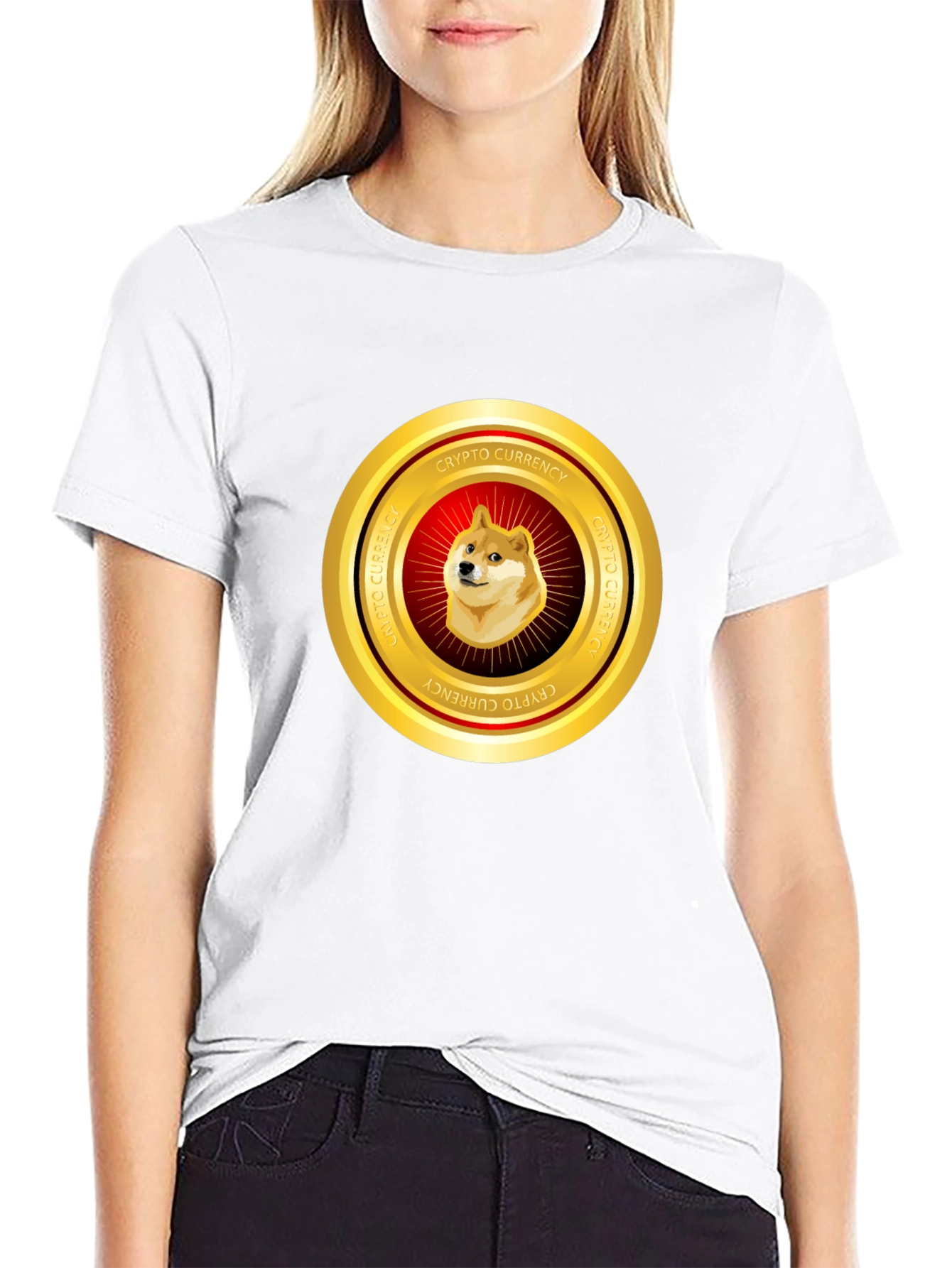 Dogecoin Crypto Currency Black T-Shirt