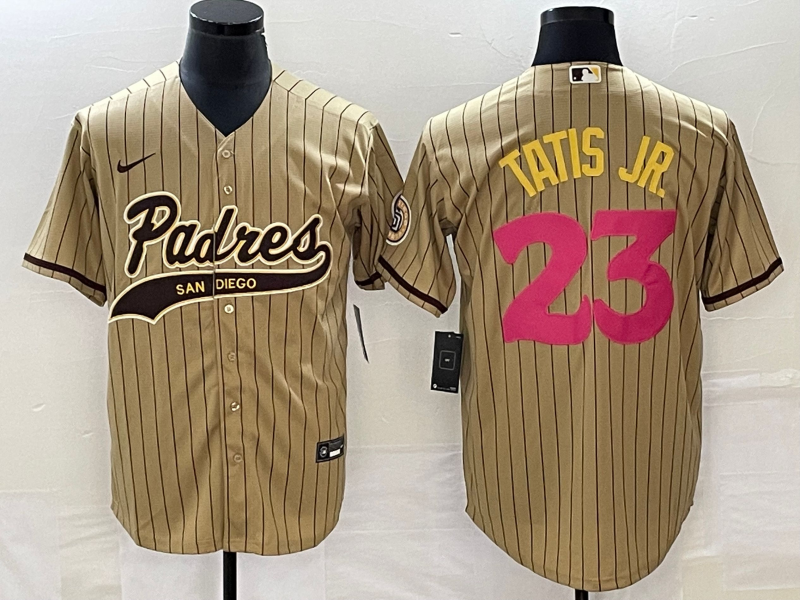 Men's San Diego Padres Fernando Tatis Jr. #23 Tan Replica Team Jerseys Joint Edition