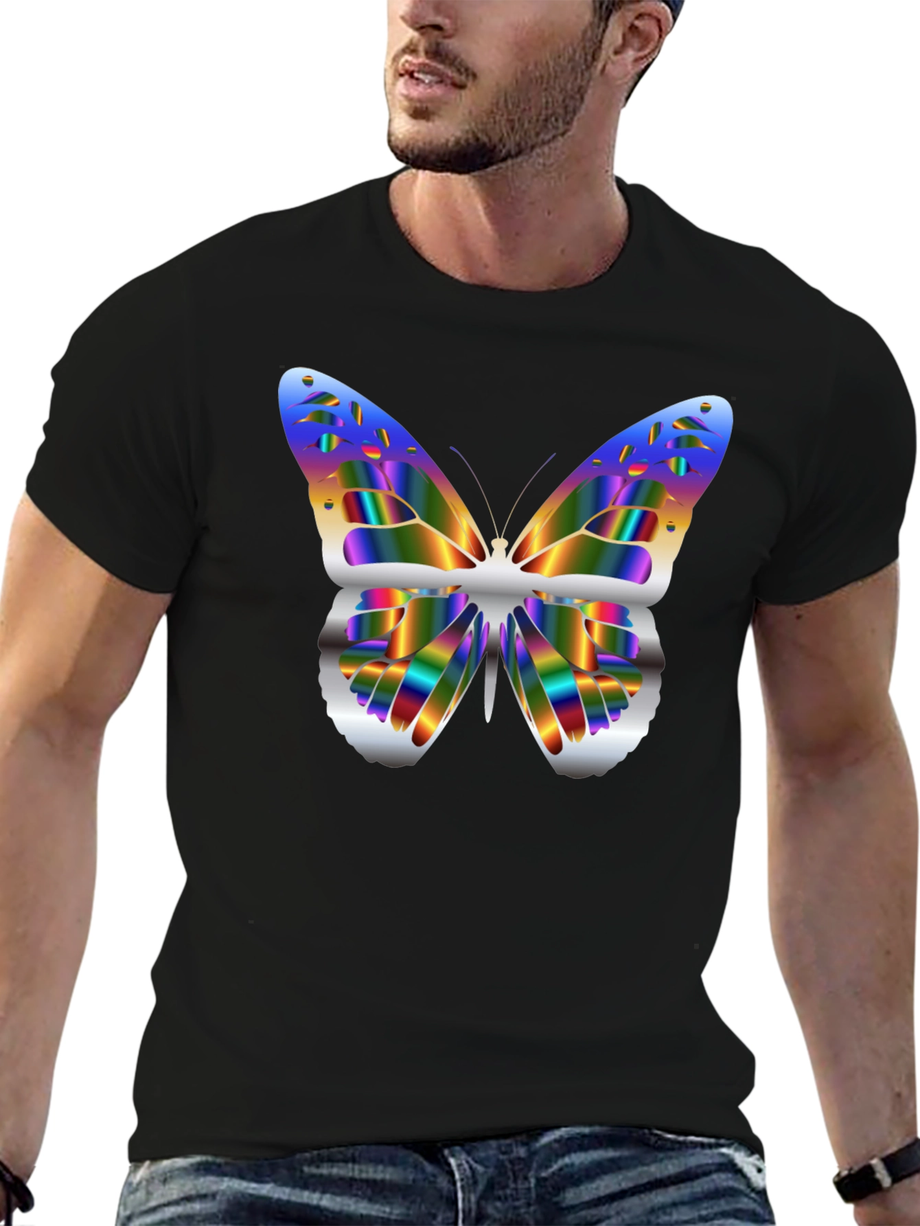Butterfly Graphic Black T-Shirt