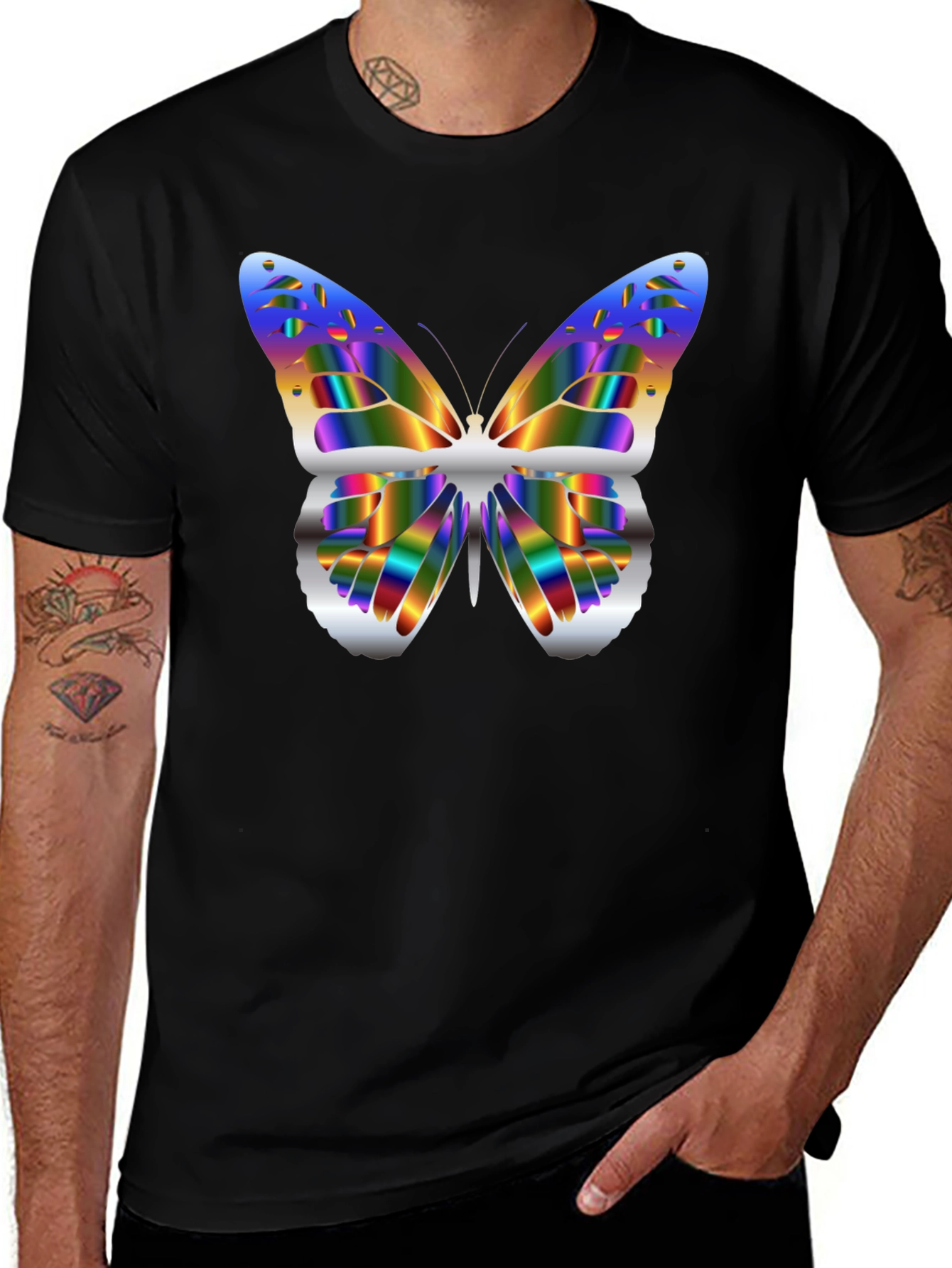 Butterfly Graphic Black T-Shirt