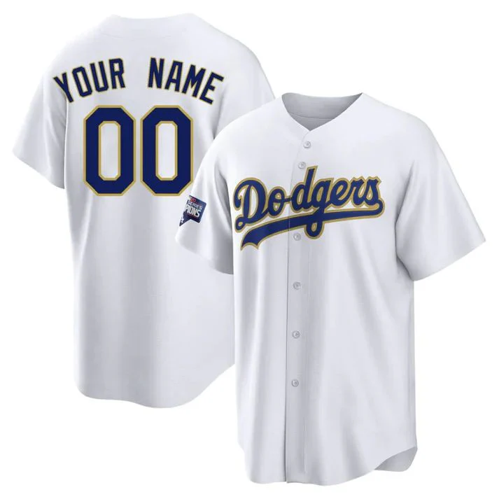 Men's Los Angeles Dodgers White Replica Custom Jerseys