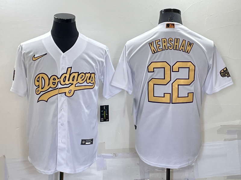 Men's Los Angeles Dodgers Clayton Kershaw #22 White Alternate Game Jerseys