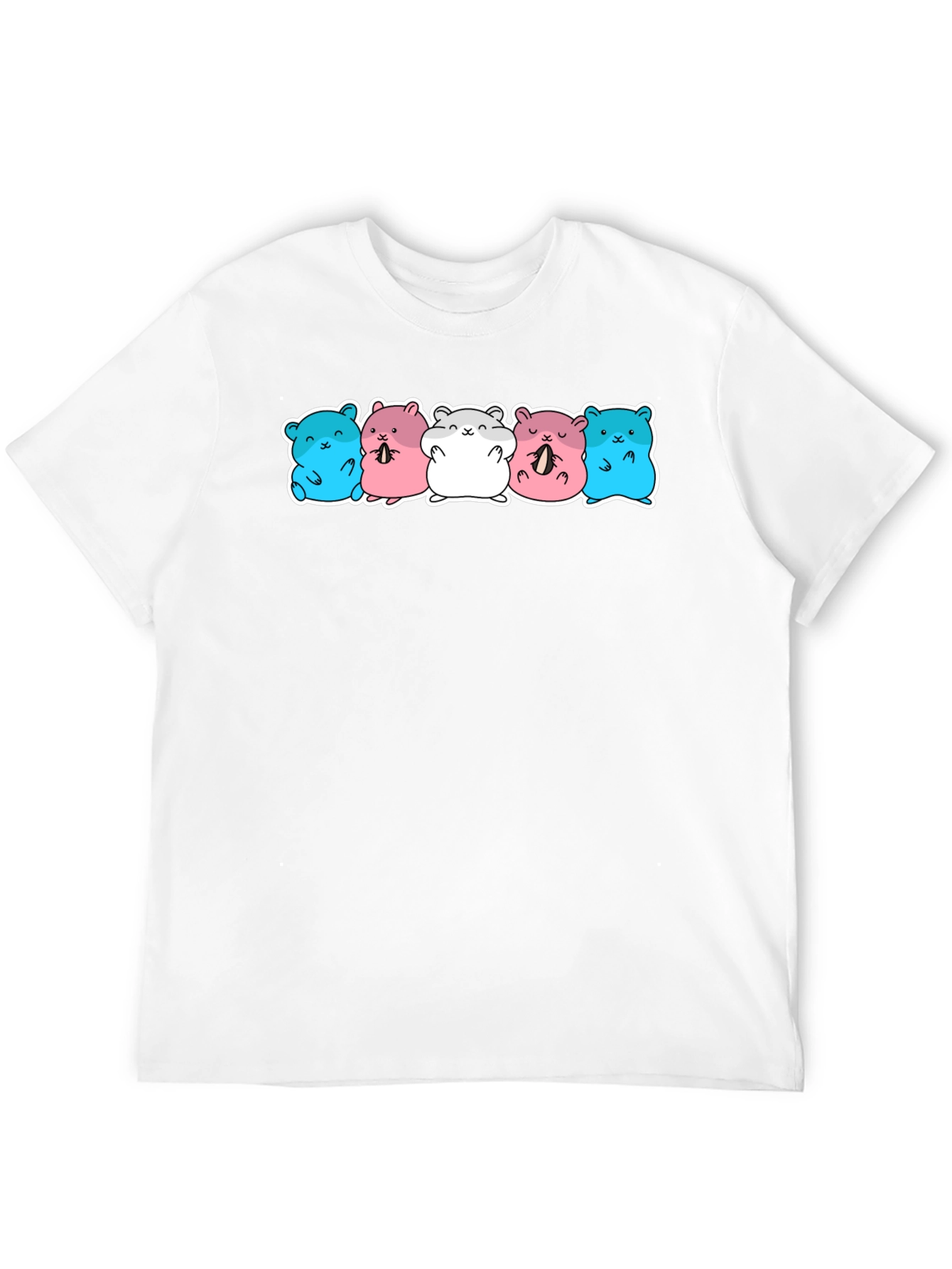 Cute Hamster Pattern Black T-Shirt