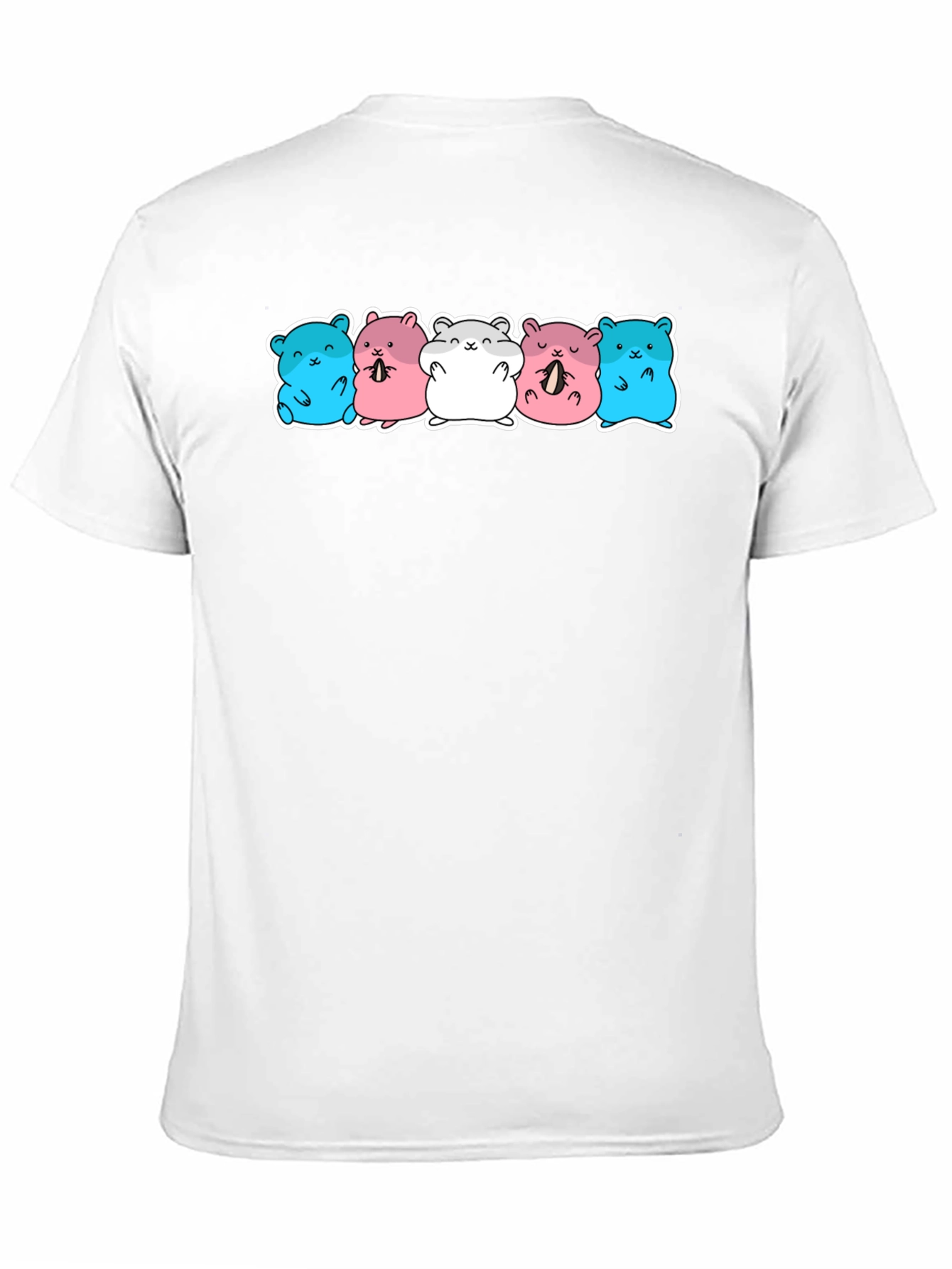 Cute Hamster Pattern Black T-Shirt