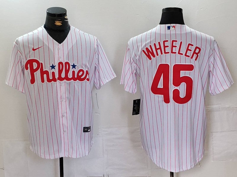 Men's Philadelphia Phillies Zack Wheeler #45 White Replica Player Jerseys