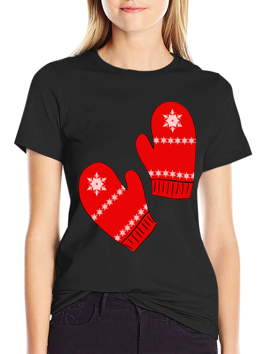 Festive Winter Mittens Graphic T-Shirt