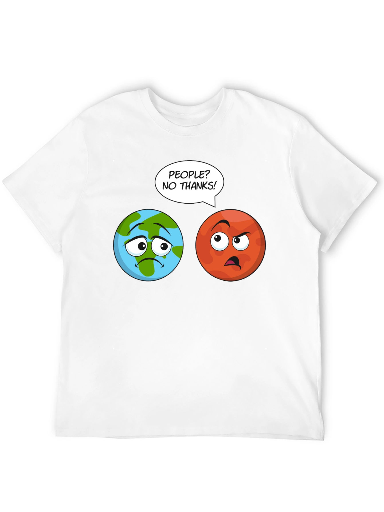 Planet Earth and Mars T-Shirt - No People!