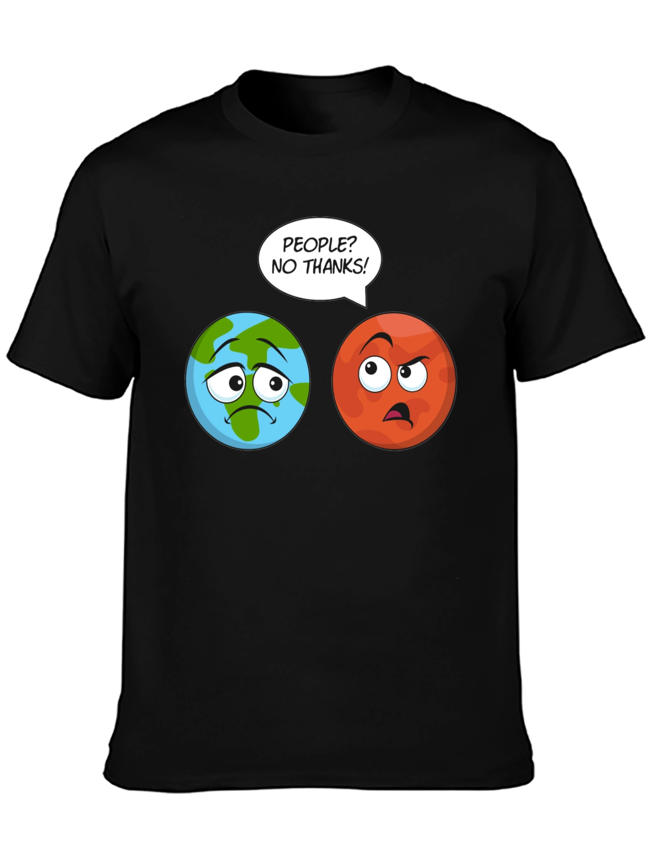 Planet Earth and Mars T-Shirt - No People!