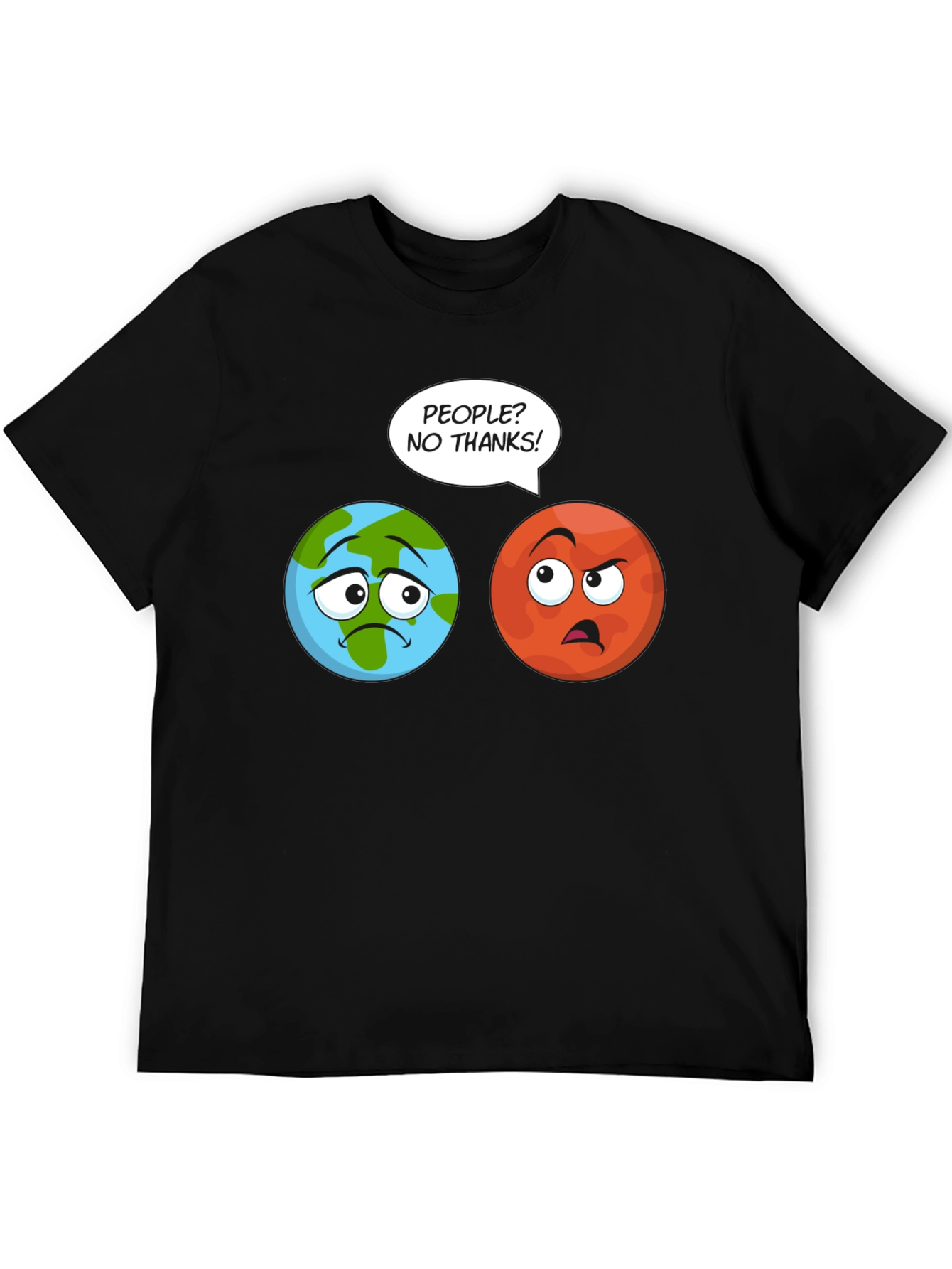 Planet Earth and Mars T-Shirt - No People!