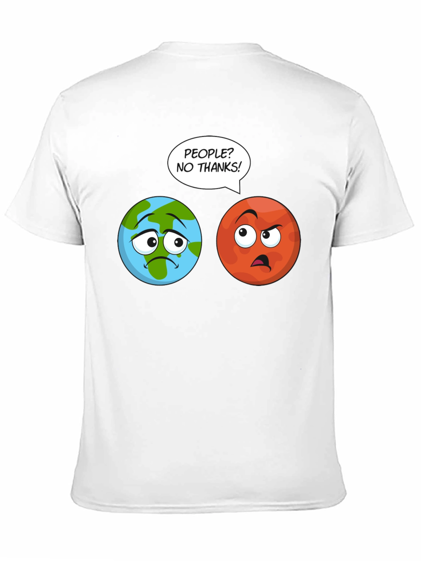 Planet Earth and Mars T-Shirt - No People!