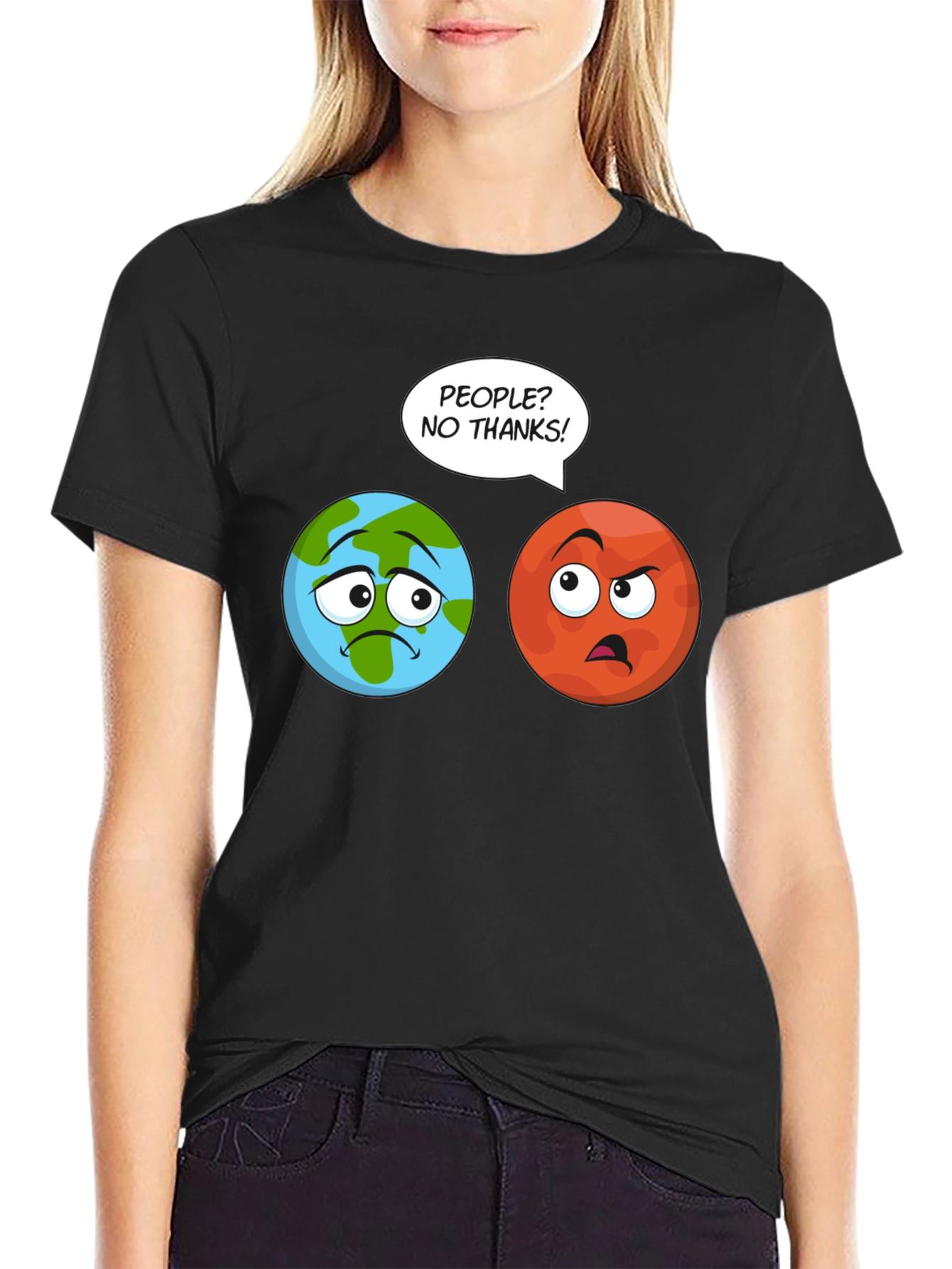 Planet Earth and Mars T-Shirt - No People!
