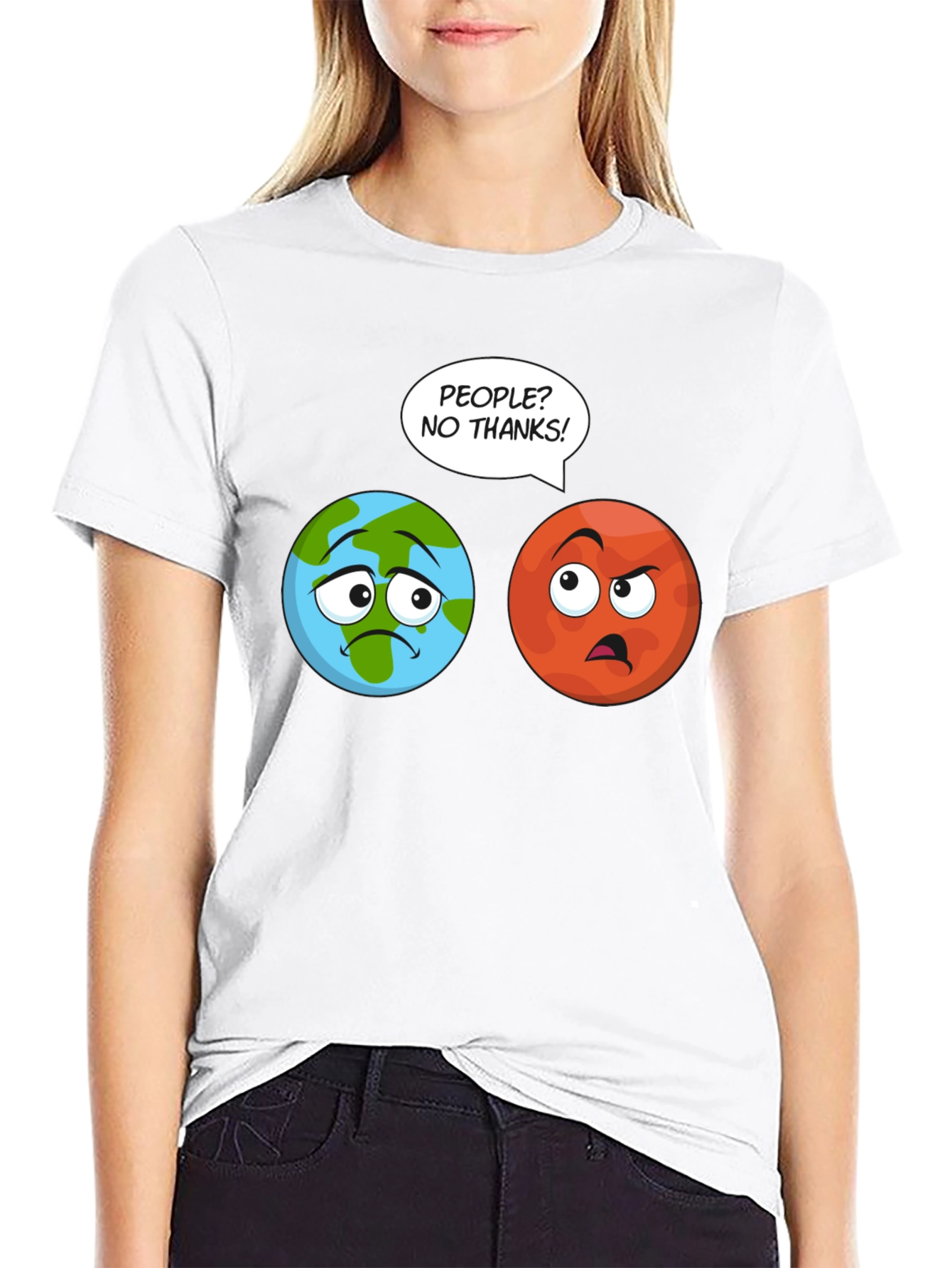 Planet Earth and Mars T-Shirt - No People!