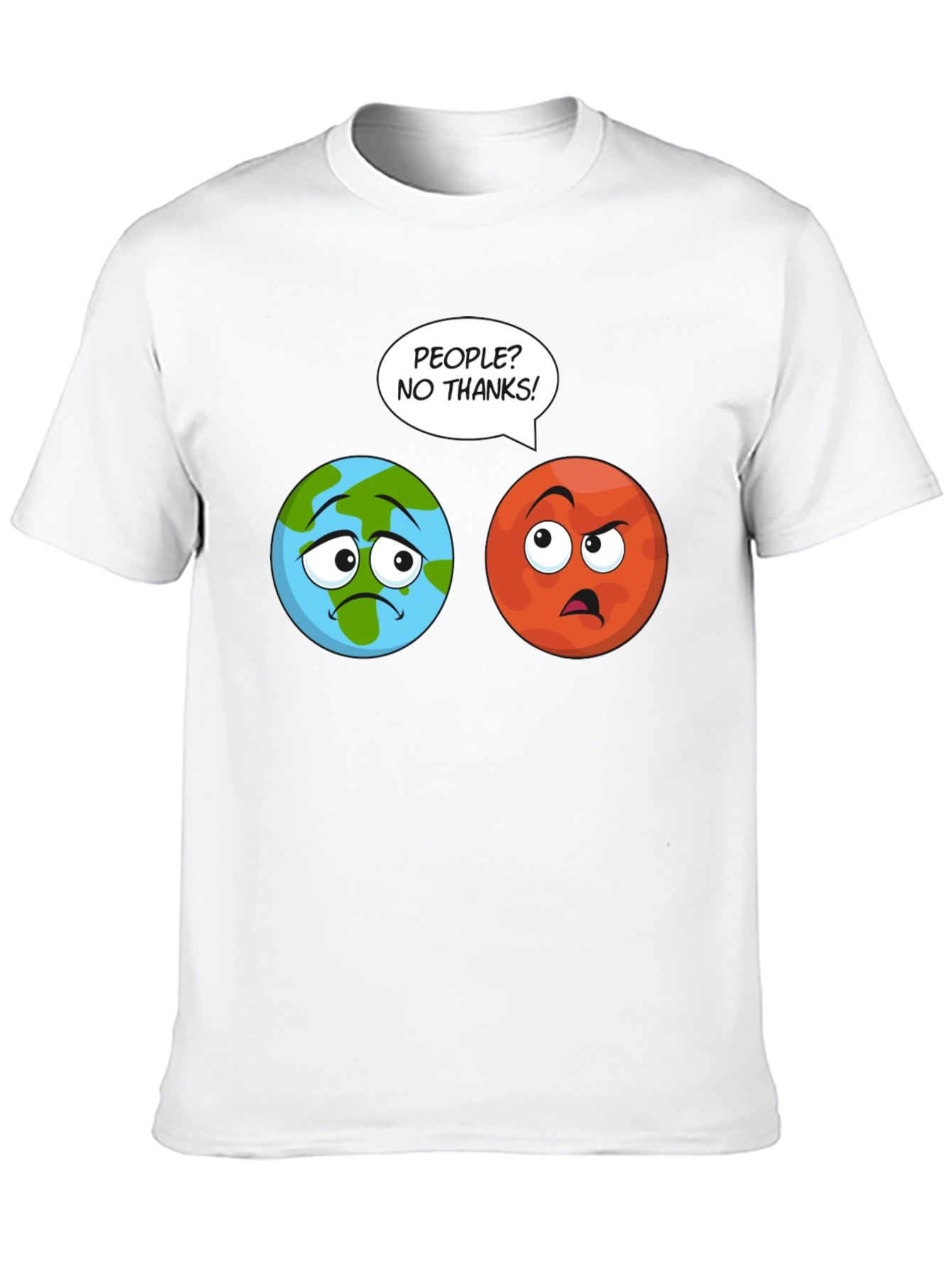 Planet Earth and Mars T-Shirt - No People!