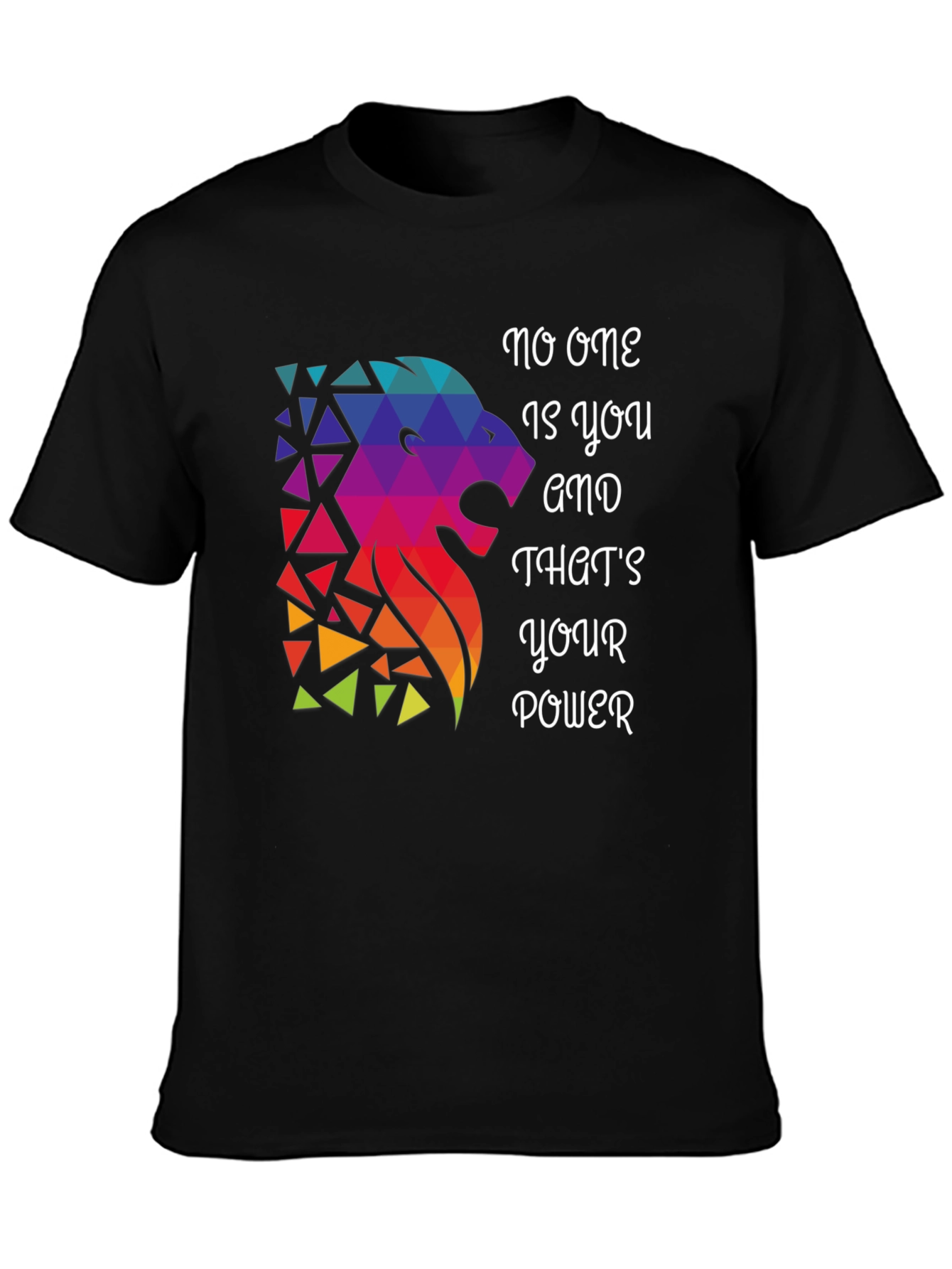 Geometric Lion Graphic T-Shirt - Motivational Design