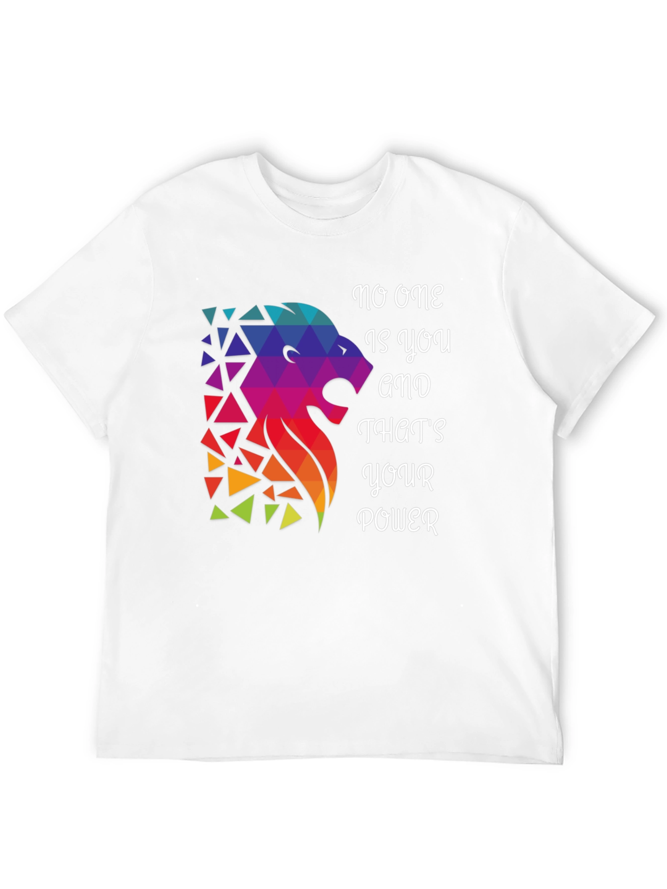 Geometric Lion Graphic T-Shirt - Motivational Design