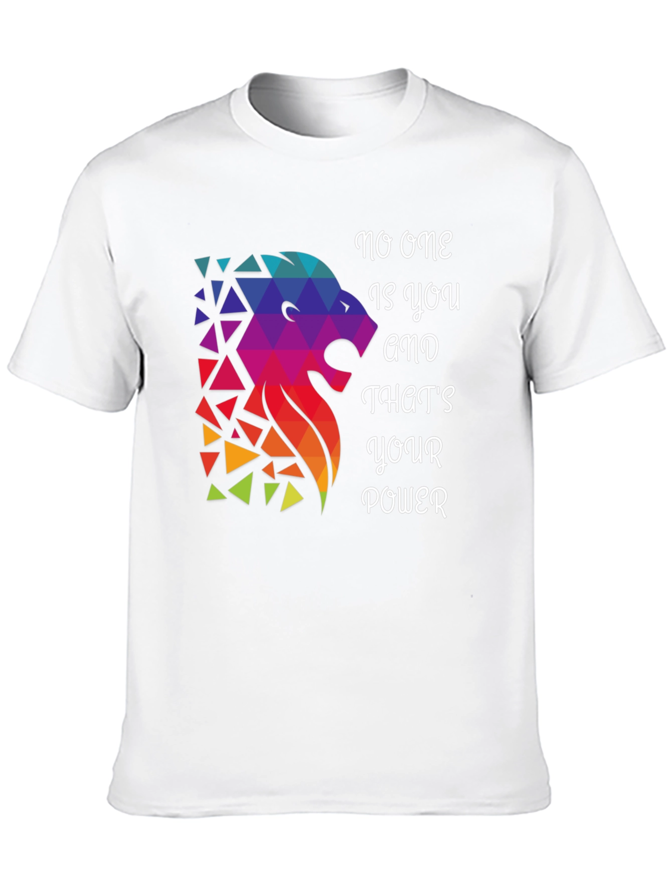 Geometric Lion Graphic T-Shirt - Motivational Design
