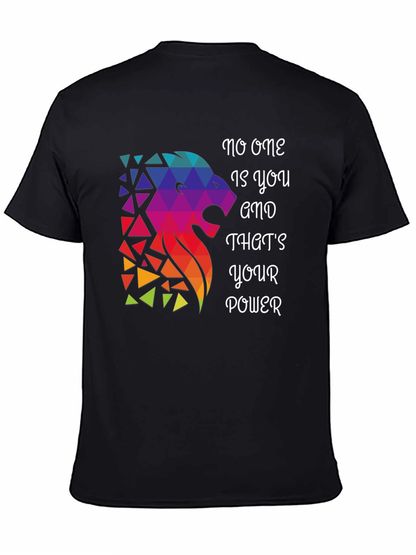 Geometric Lion Graphic T-Shirt - Motivational Design
