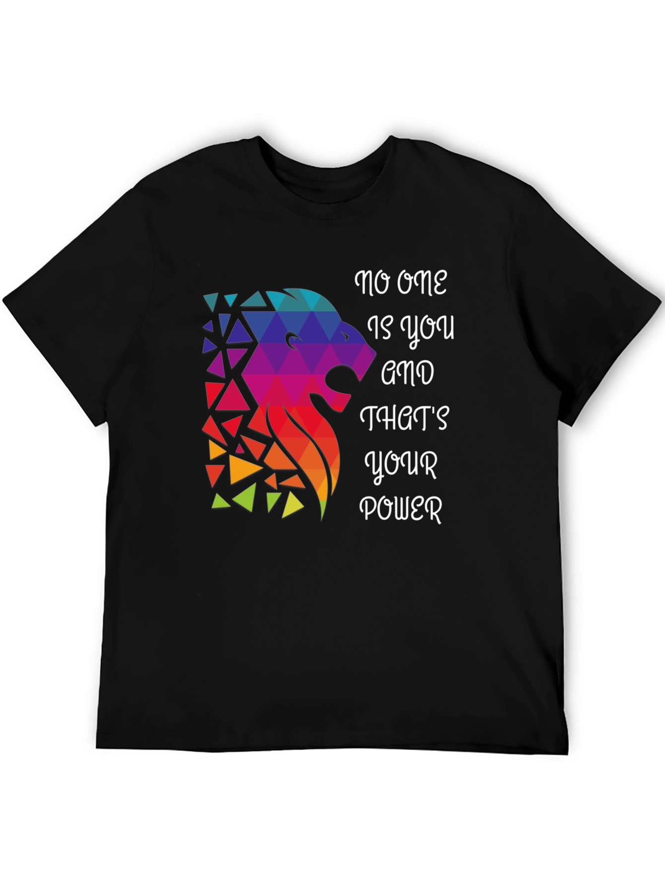 Geometric Lion Graphic T-Shirt - Motivational Design