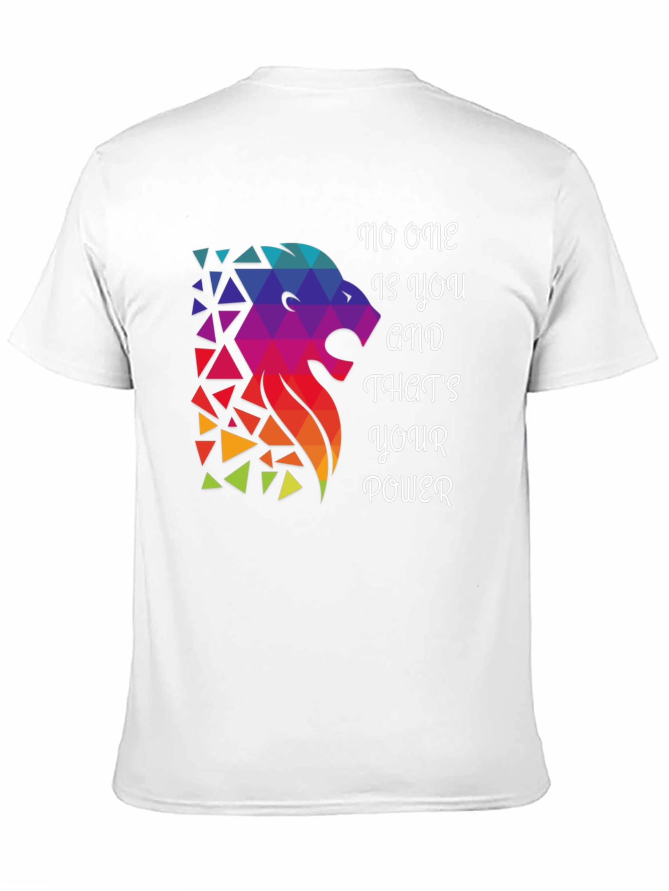 Geometric Lion Graphic T-Shirt - Motivational Design