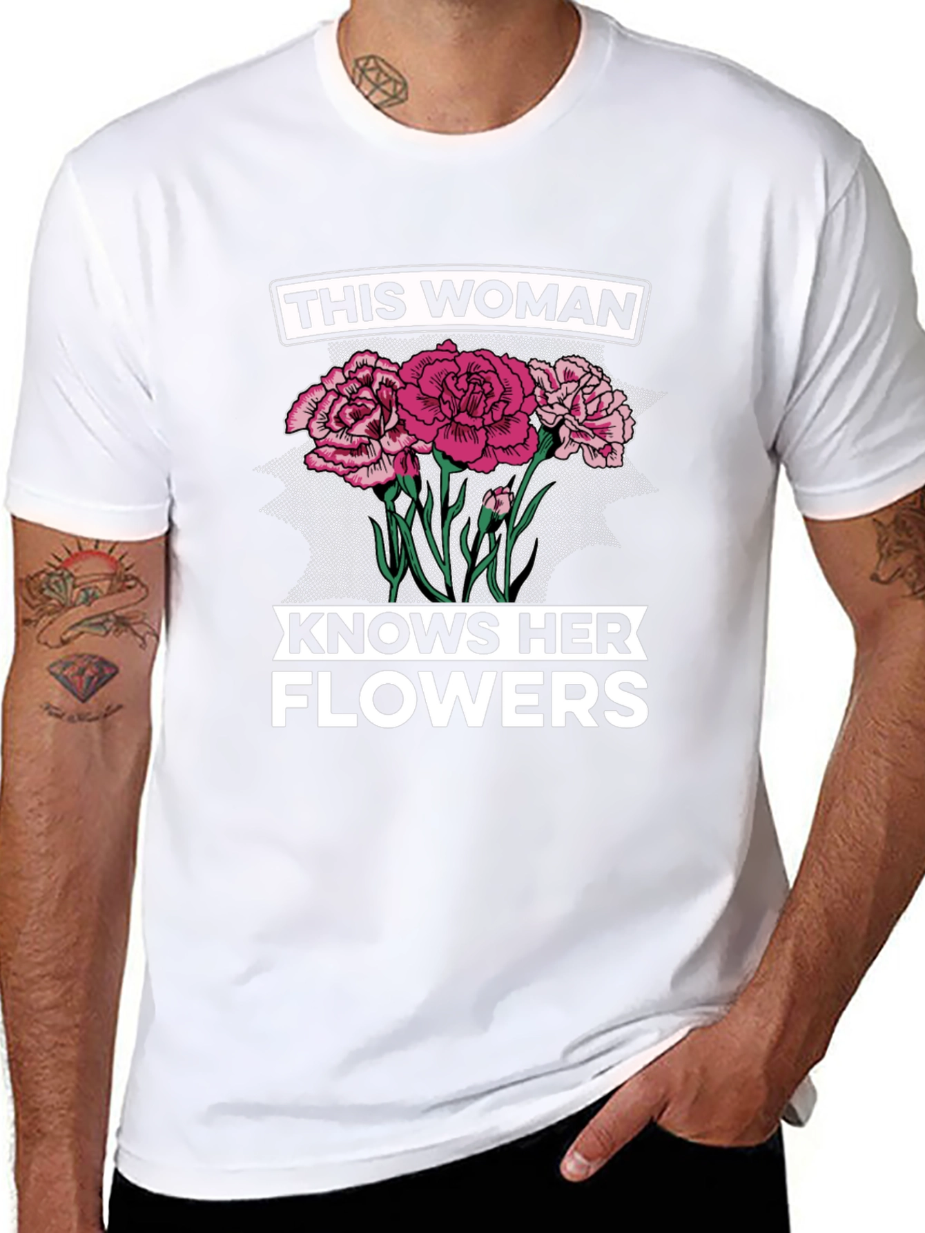 This Woman Knows Her Flowers Graphic T-Shirt