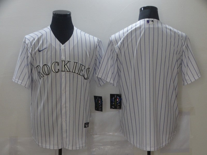 Men's Colorado Rockies White Home Blank Replica Jerseys