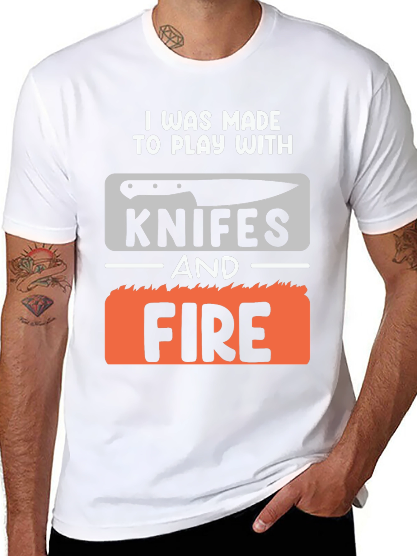 Knives and Fire Graphic T-Shirt - Black