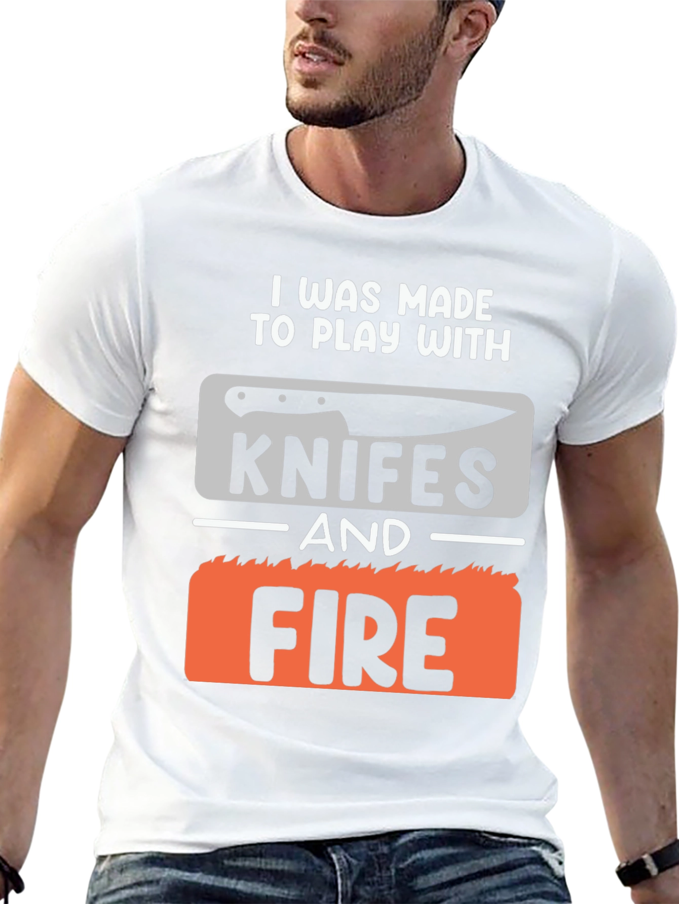 Knives and Fire Graphic T-Shirt - Black