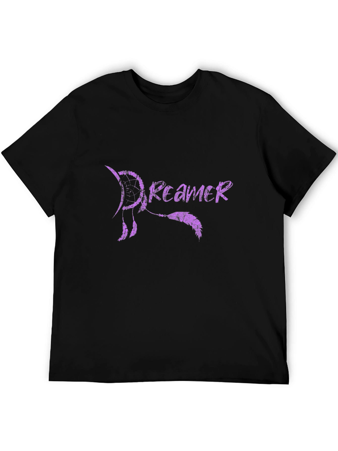 Dreamer Black T-Shirt with Purple Dreamcatcher Design