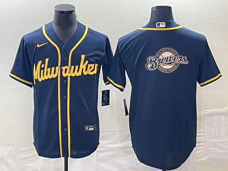 Men's Milwaukee Brewers Navy Replica Team Jerseys
