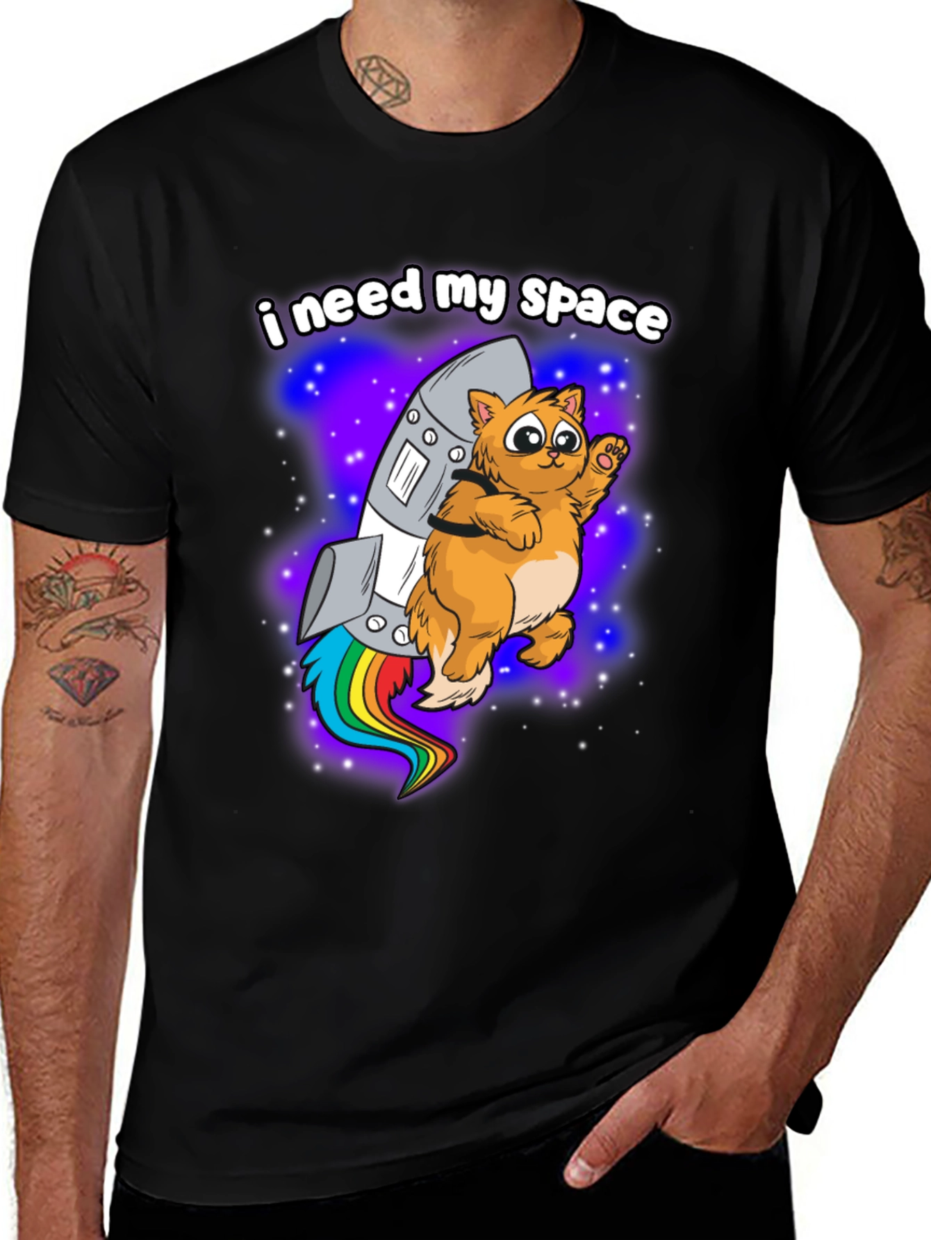 I Need My Space Cat Rocket T-Shirt