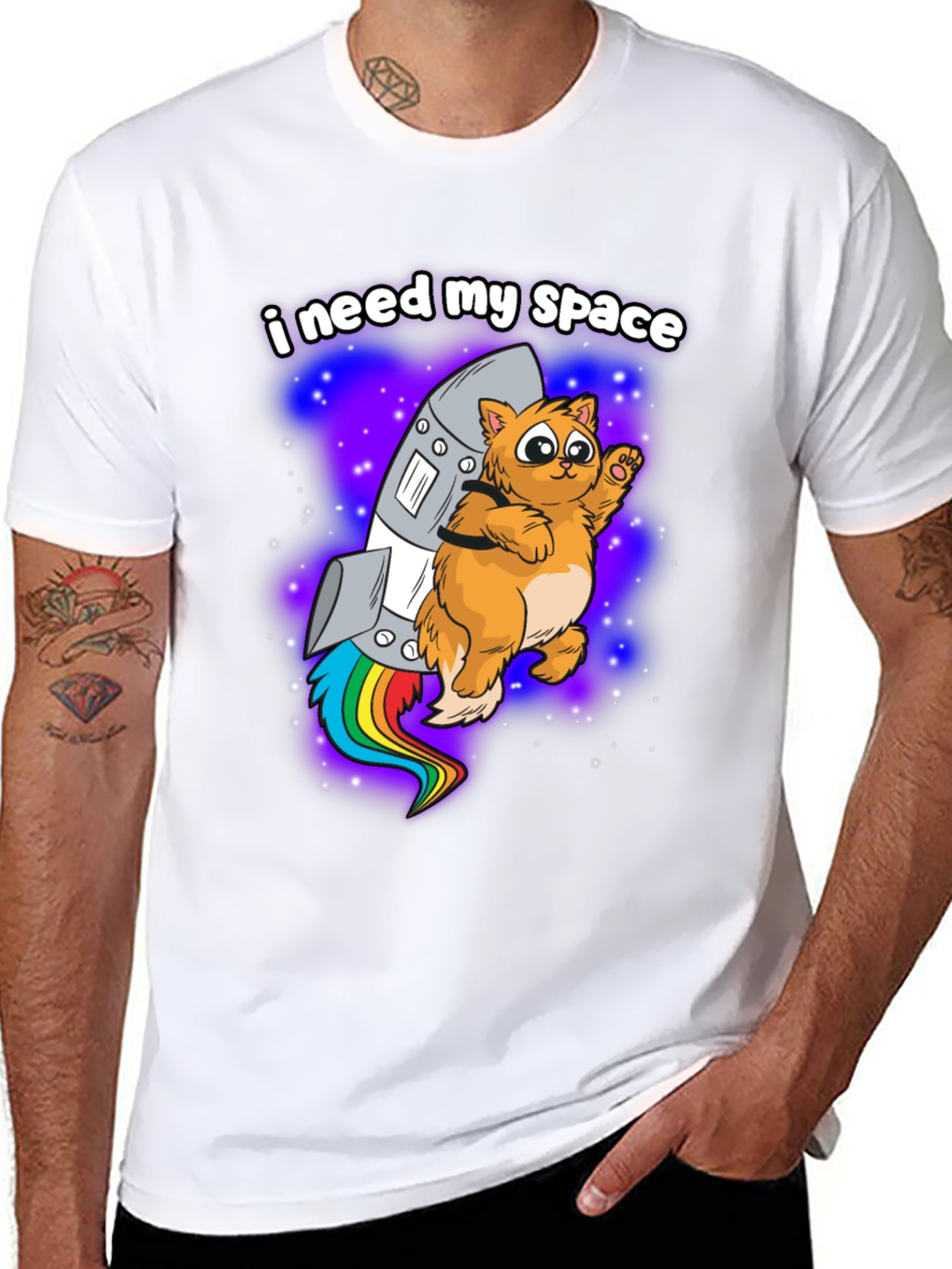 I Need My Space Cat Rocket T-Shirt