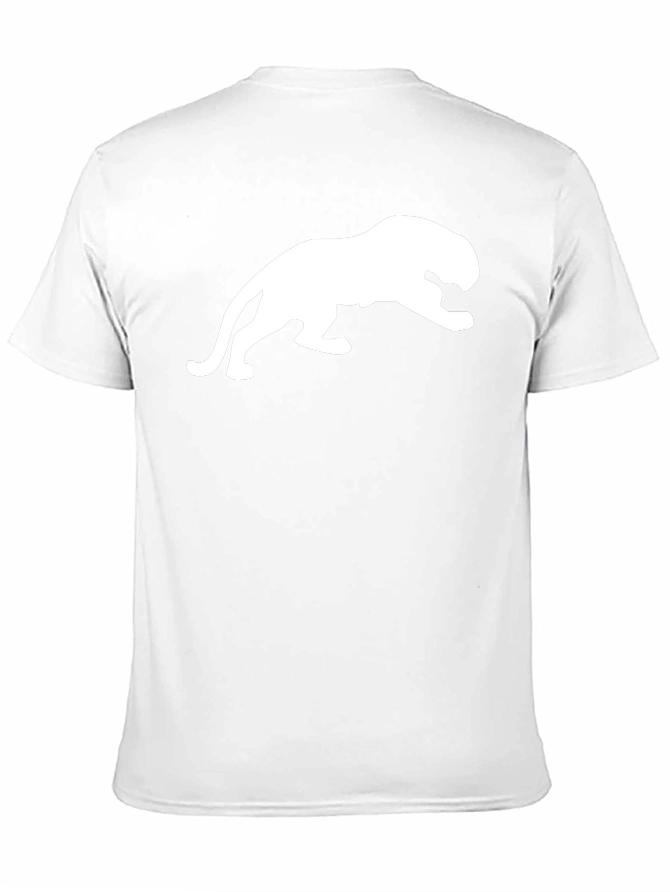 Black T-Shirt with White Panther Design