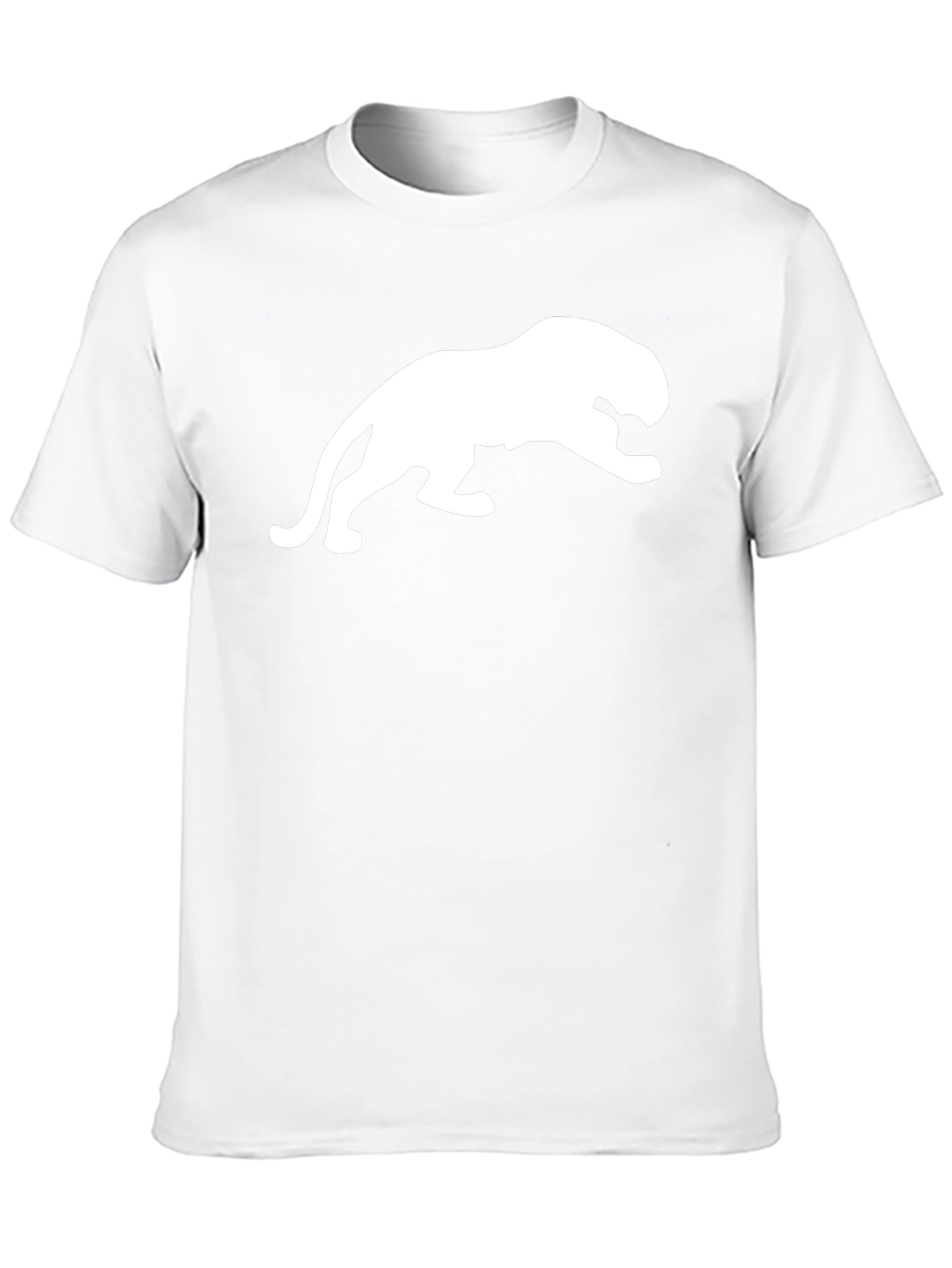 Black T-Shirt with White Panther Design