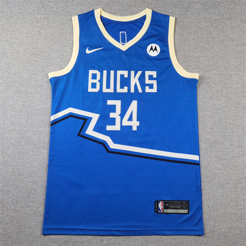 Men's Milwaukee Bucks Giannis Antetokounmpo #34 Royal 2024/25 Swingman Player Jerseys - City Edition