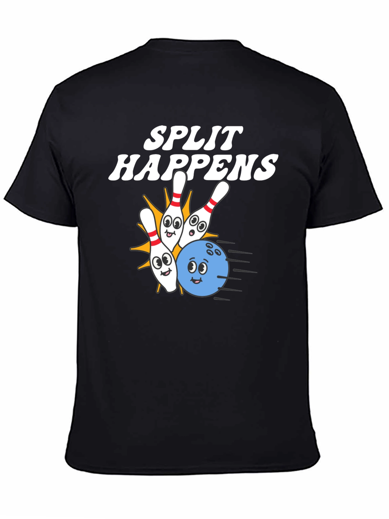 Split Happens Bowling T-Shirt - Strike a Funny Pose!
