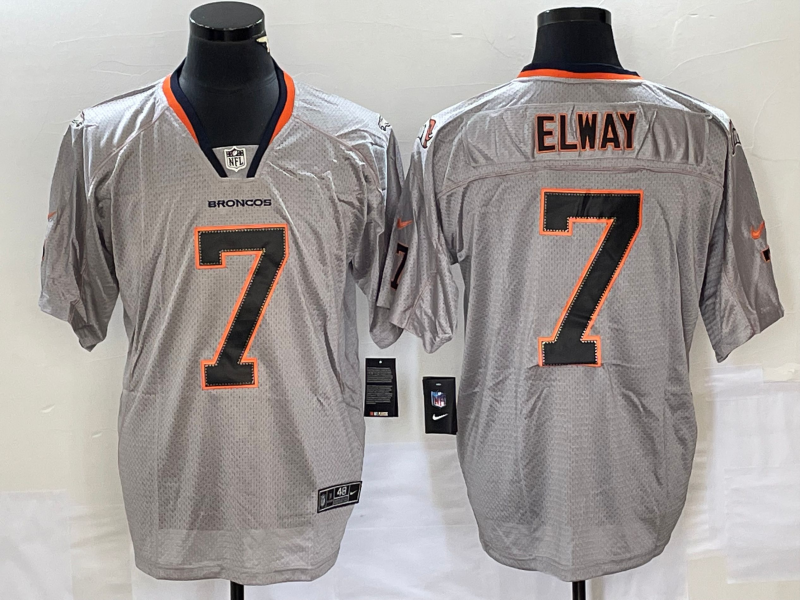 Men's Denver Broncos John Elway #7 Gray Game Jerseys