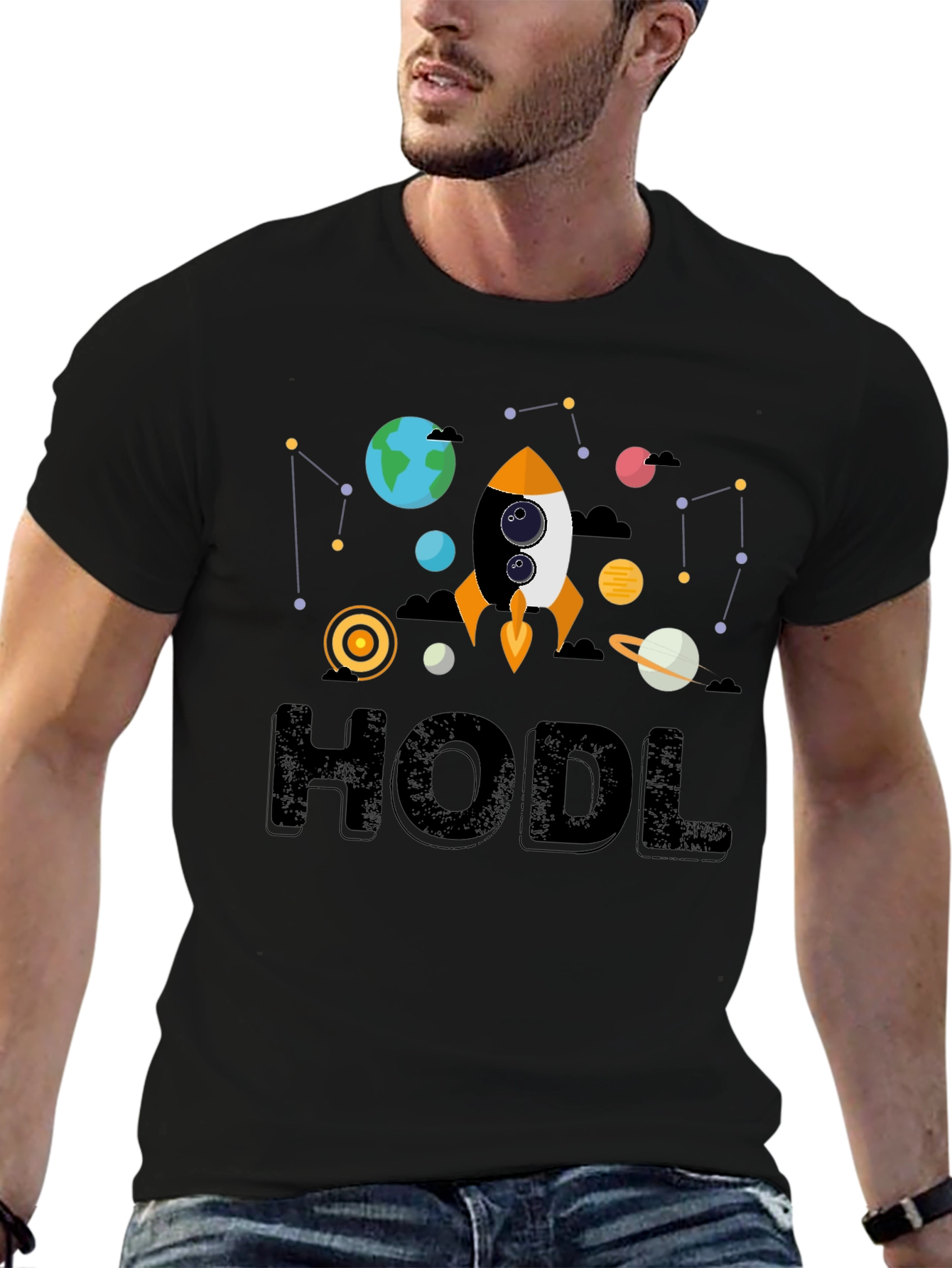 HODL Crypto T-Shirt Rocket to the Moon!