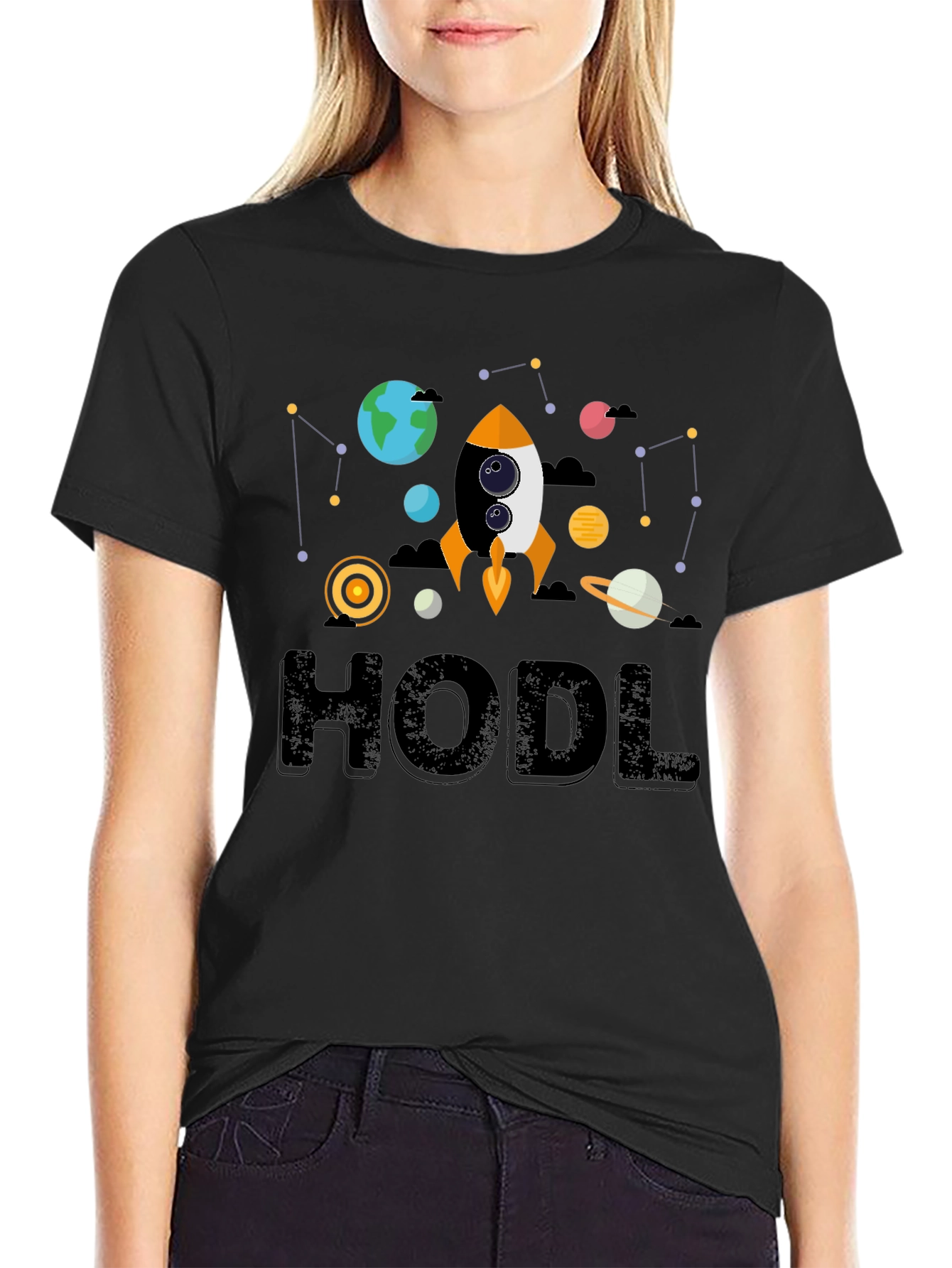 HODL Crypto T-Shirt Rocket to the Moon!