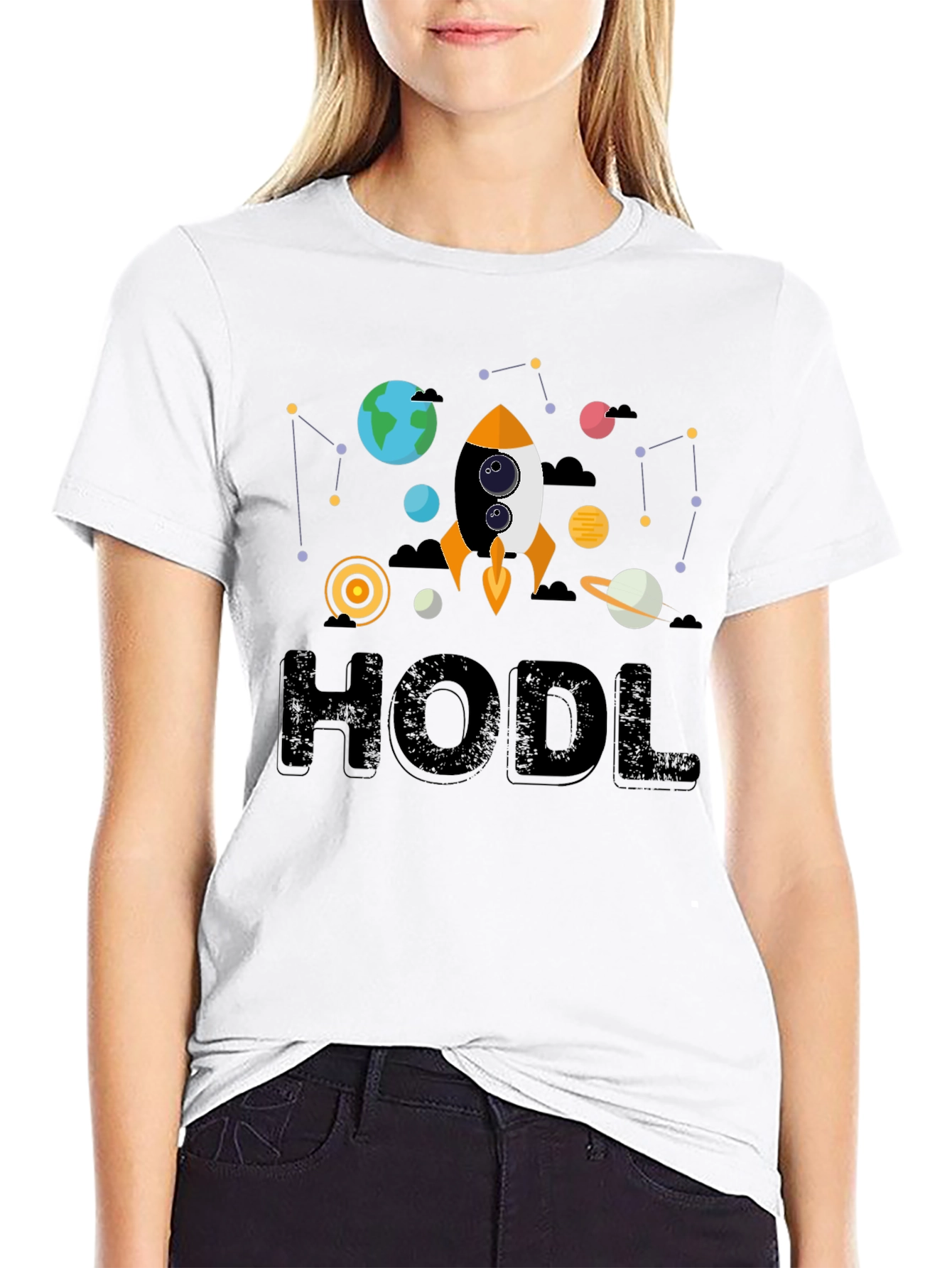 HODL Crypto T-Shirt Rocket to the Moon!
