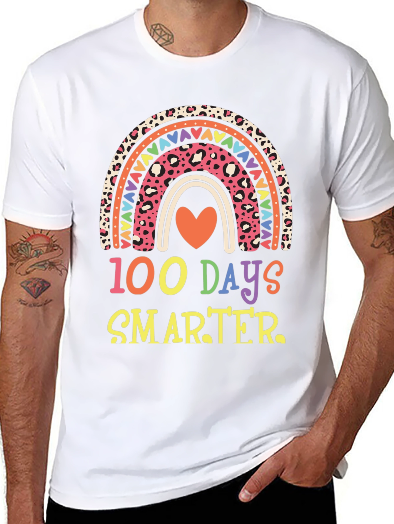 100 Days Smarter Rainbow Graphic Tee