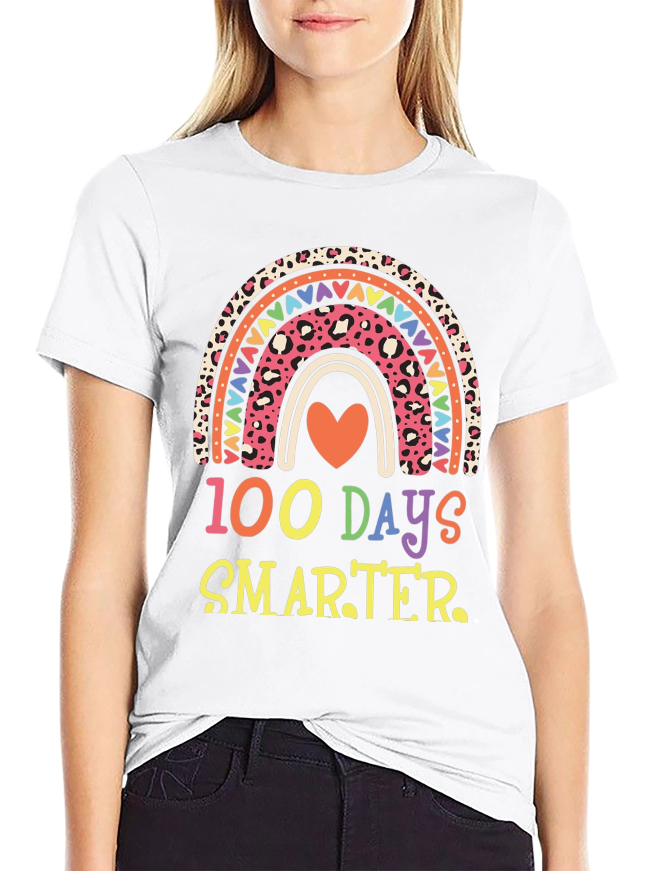 100 Days Smarter Rainbow Graphic Tee