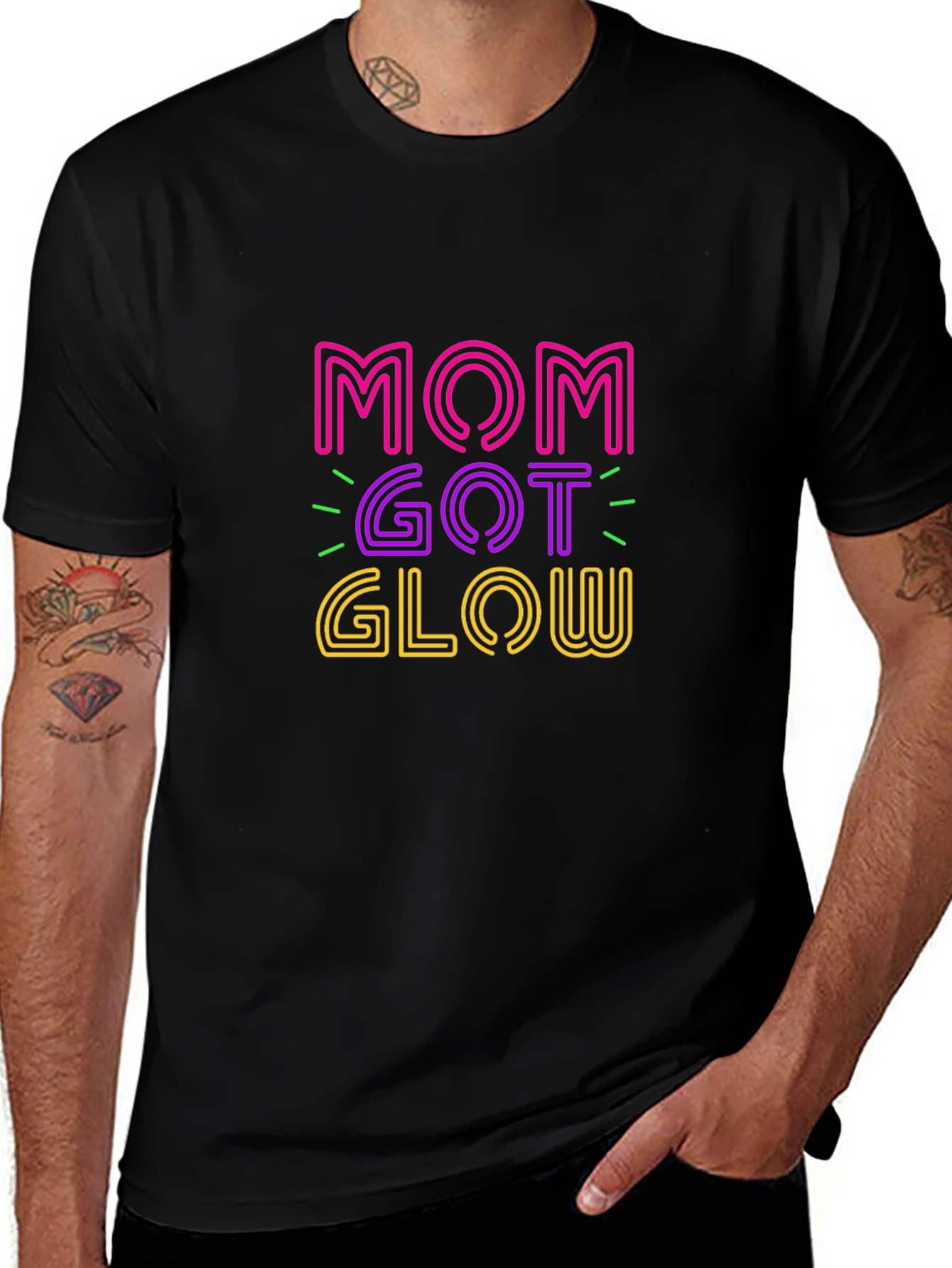 Mom Got Glow Graphic T-Shirt - Trendy Neon Design