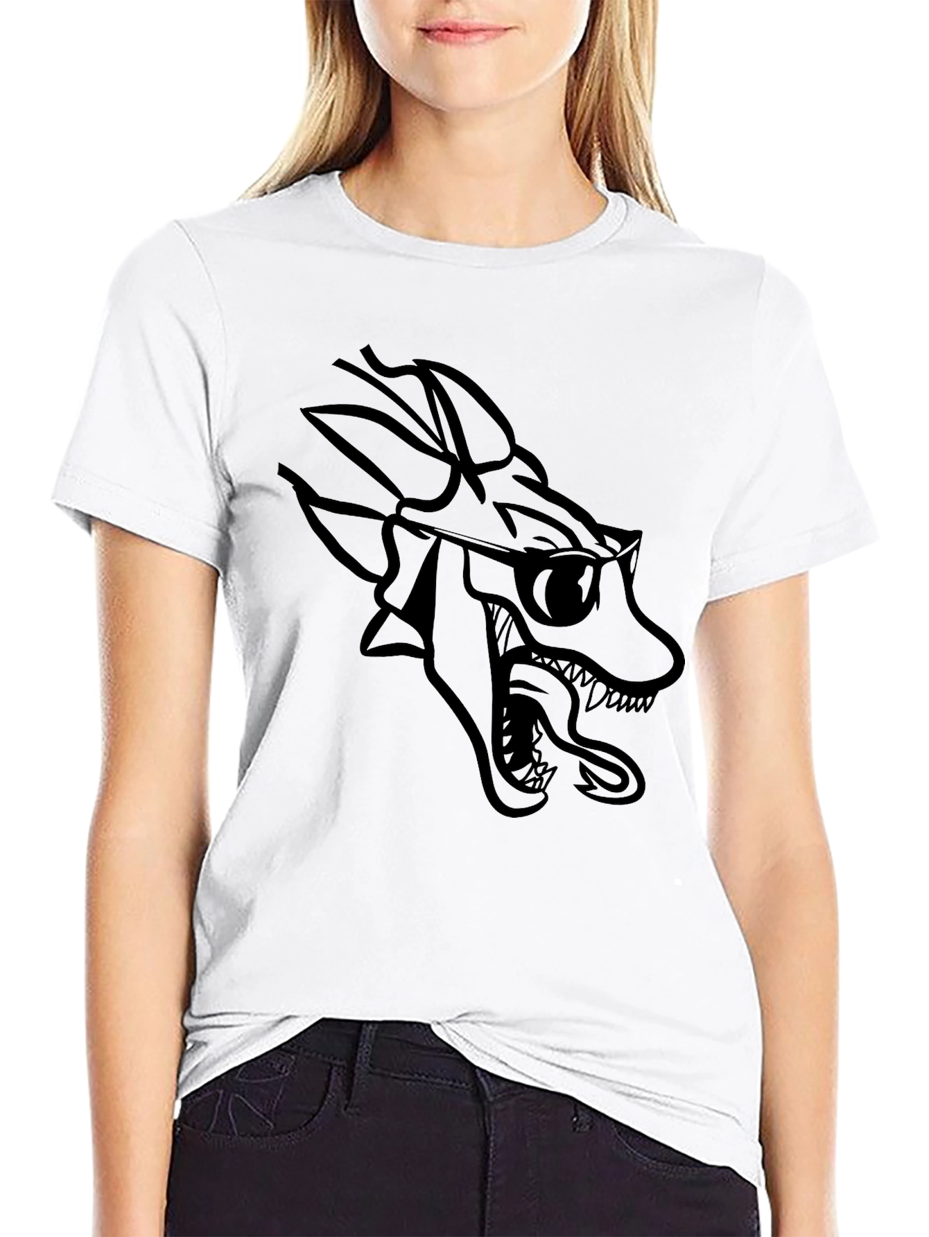 Cool Wolf Graphic T-Shirt - Black Cotton Tee
