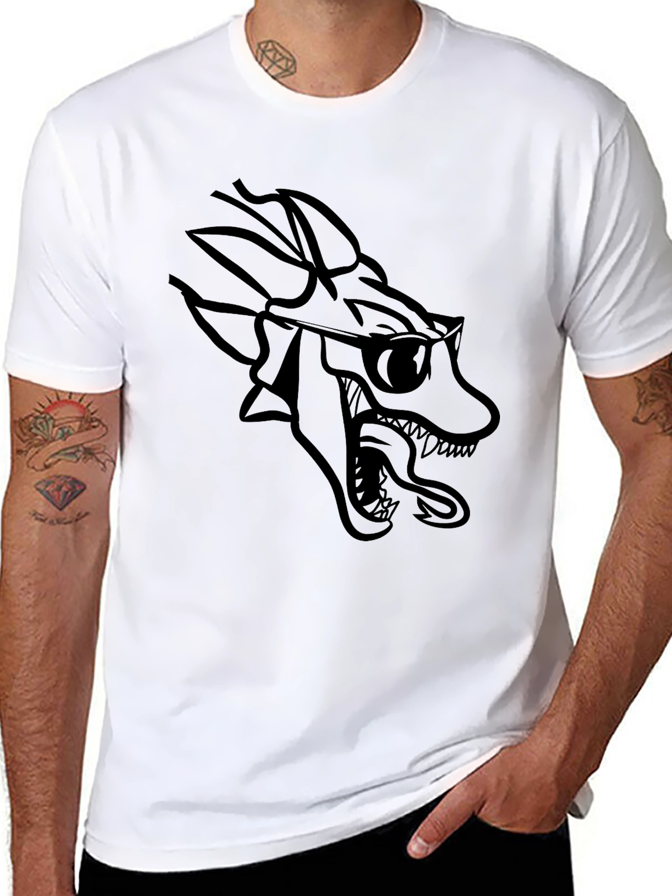 Cool Wolf Graphic T-Shirt - Black Cotton Tee