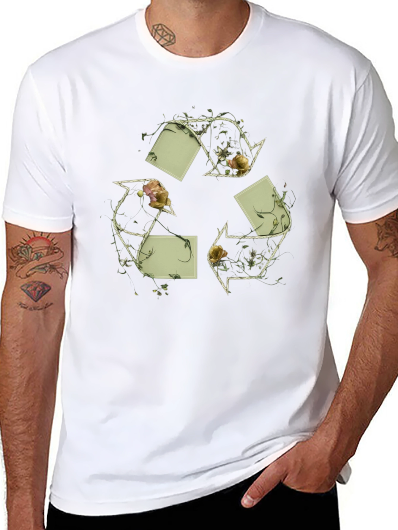Eco-Chic Recycle Symbol Graphic Tee