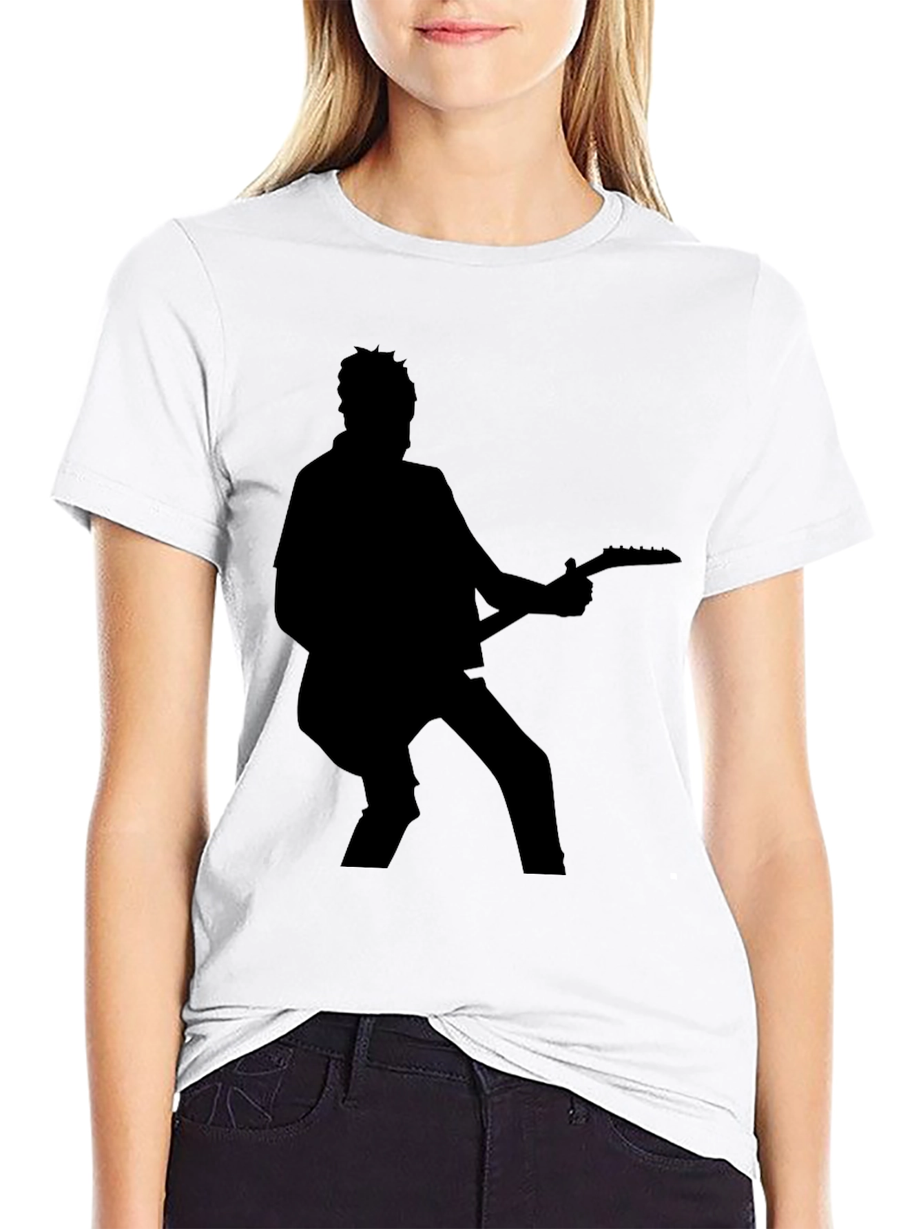 Silhouette Guitarist Black T-Shirt