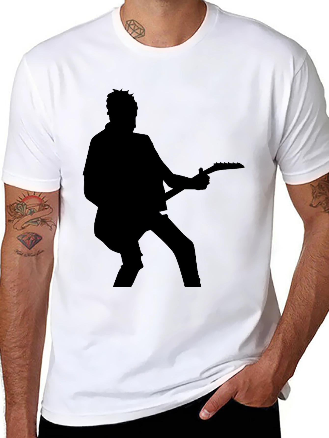 Silhouette Guitarist Black T-Shirt