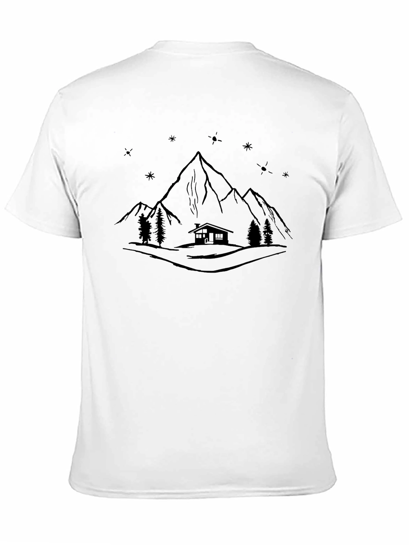 Mountain Cabin Tee - Black Graphic T-Shirt