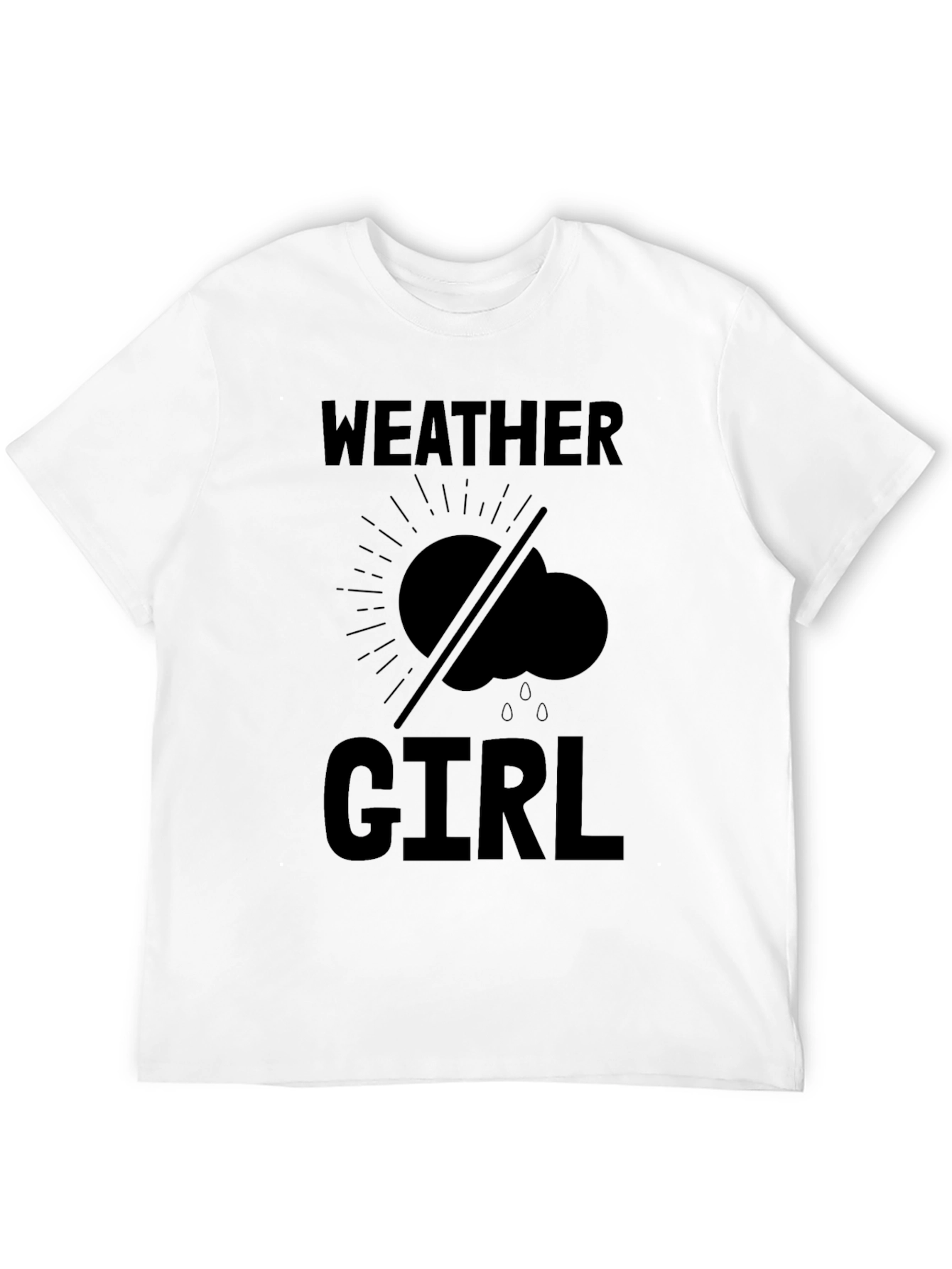 Weather Girl Graphic Tee - Black Cotton T-Shirt