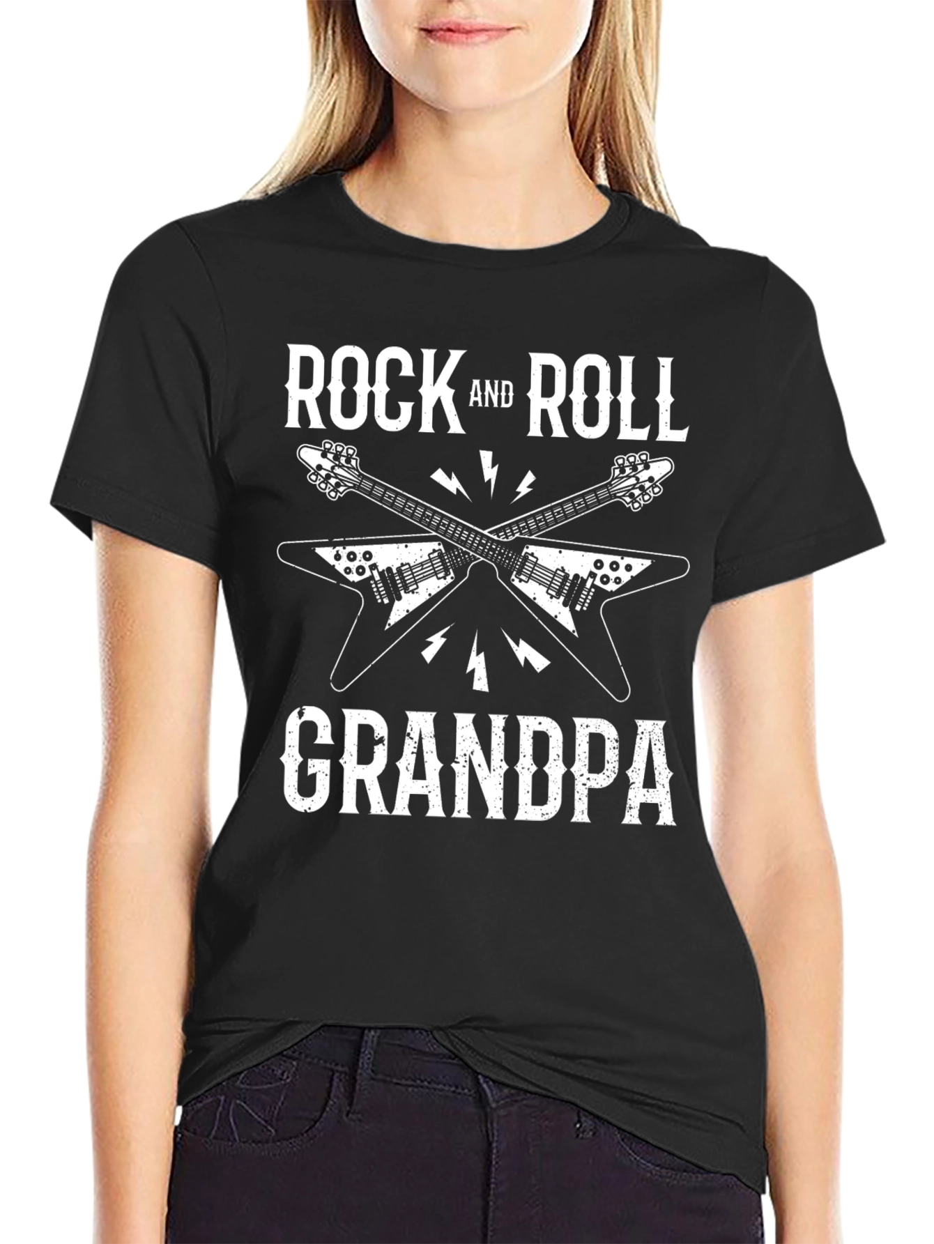 Rock and Roll Grandpa T-Shirt - Guitar Graphic Tee